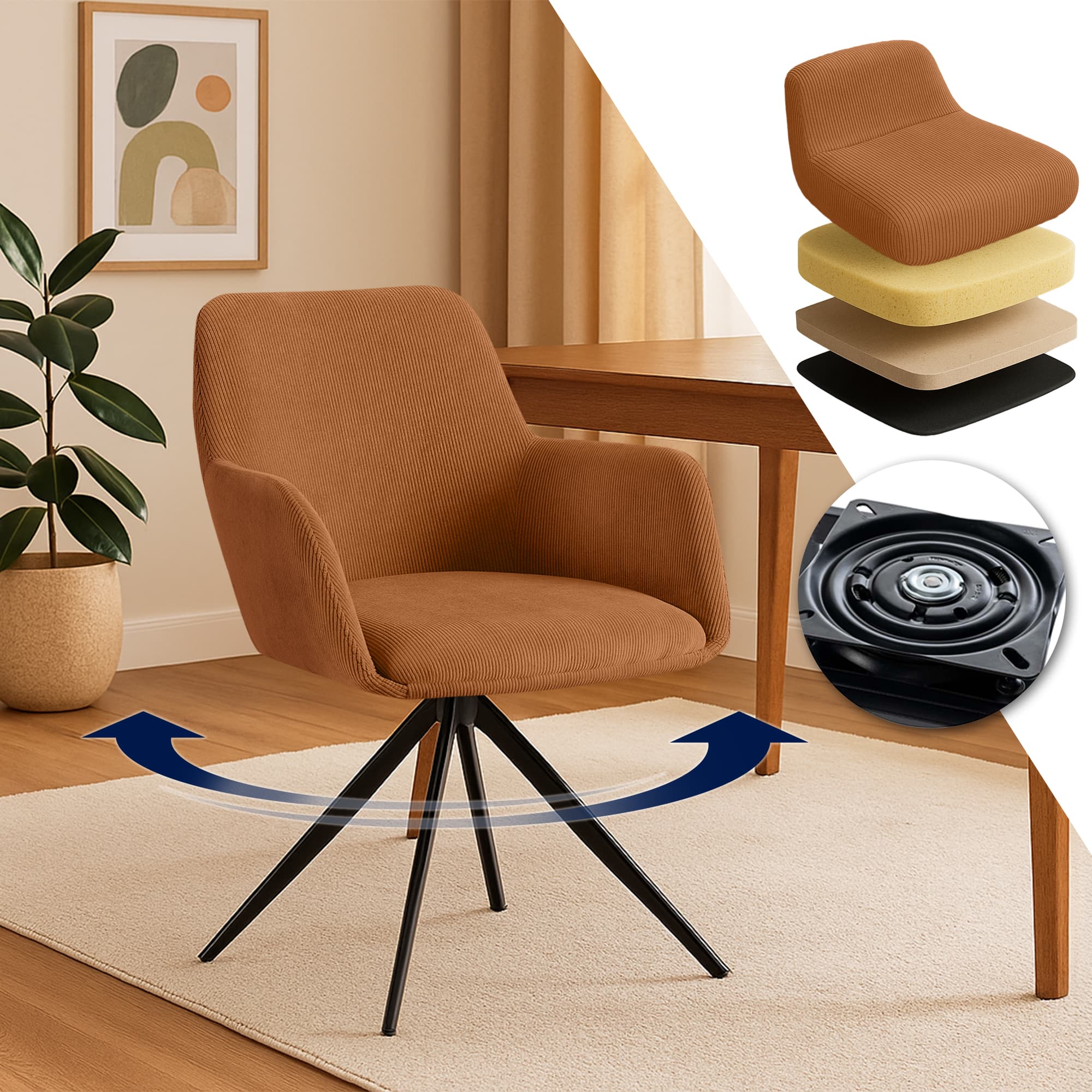 Chaise de salle à manger Olema Cord