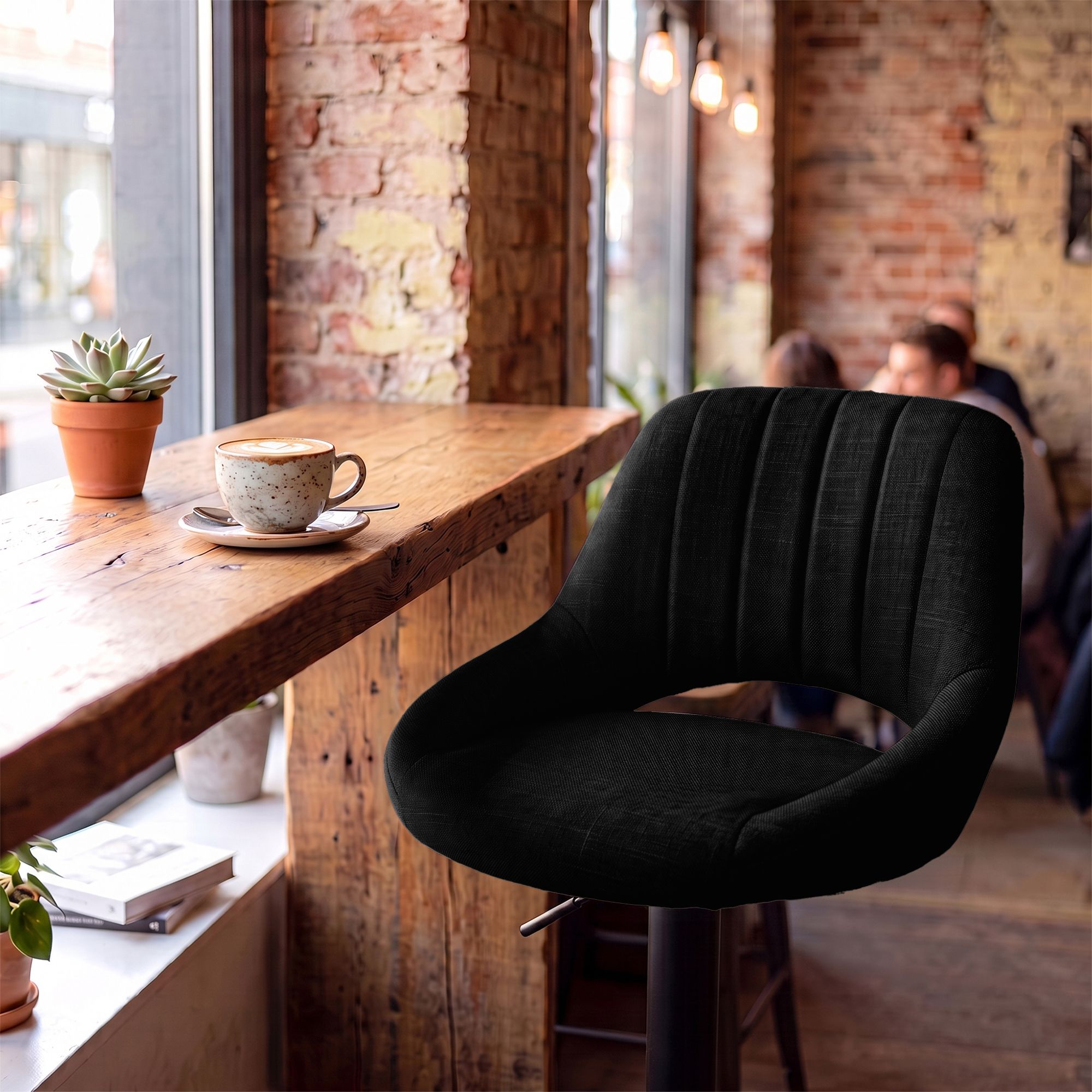 Tabouret de bar Milet noir avec pied extra lourd