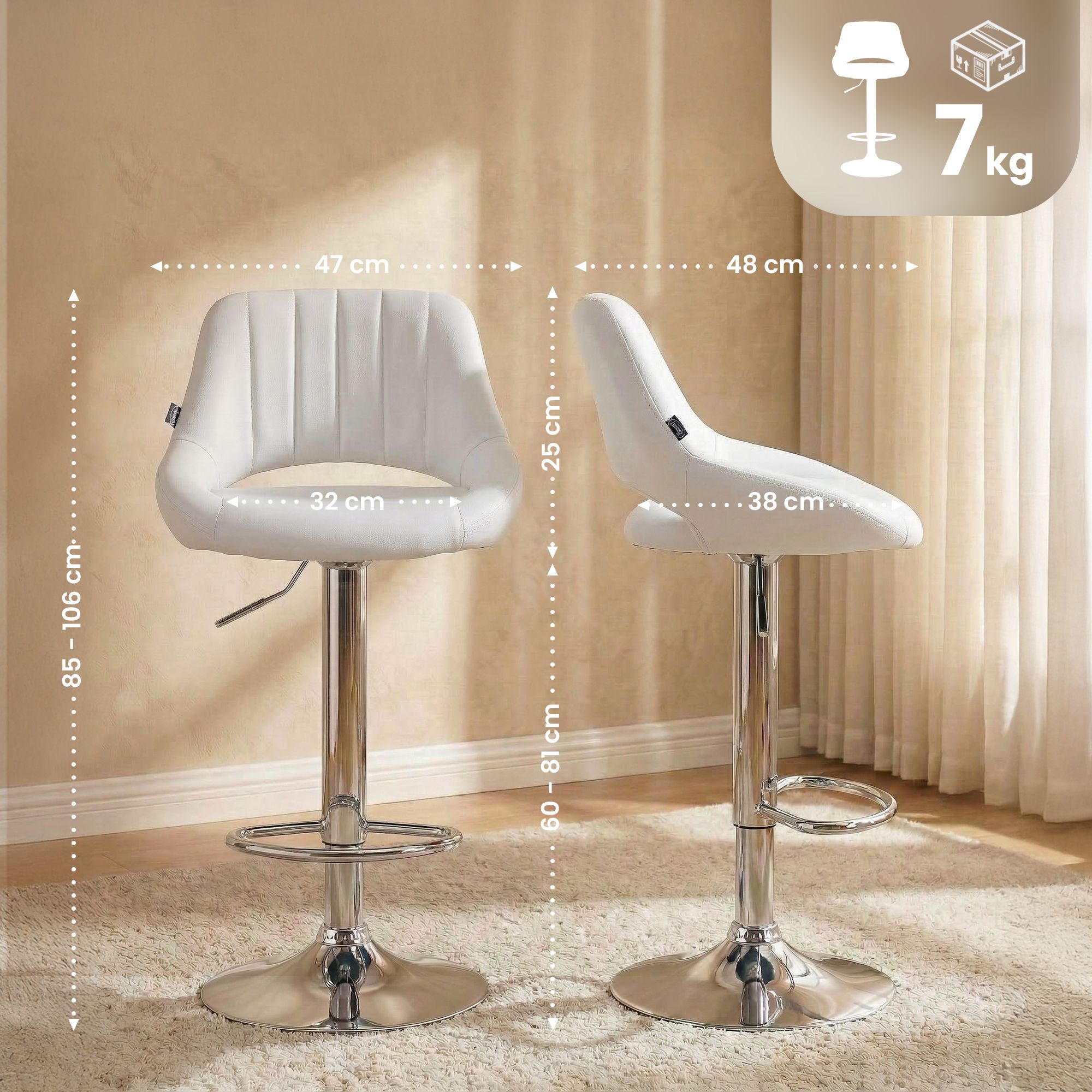 Tabouret de bar Milet en similicuir
