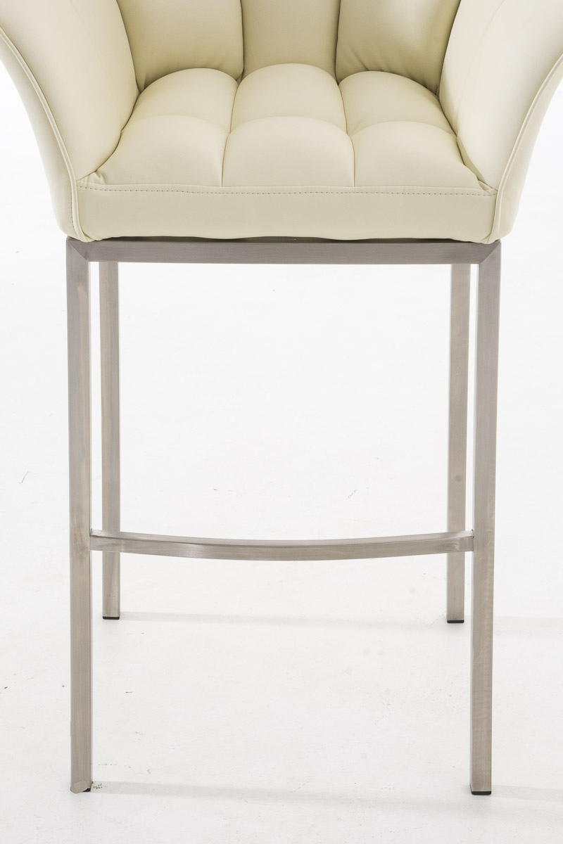 Tabouret de bar Damaso en similicuir avec piétement quatre pieds