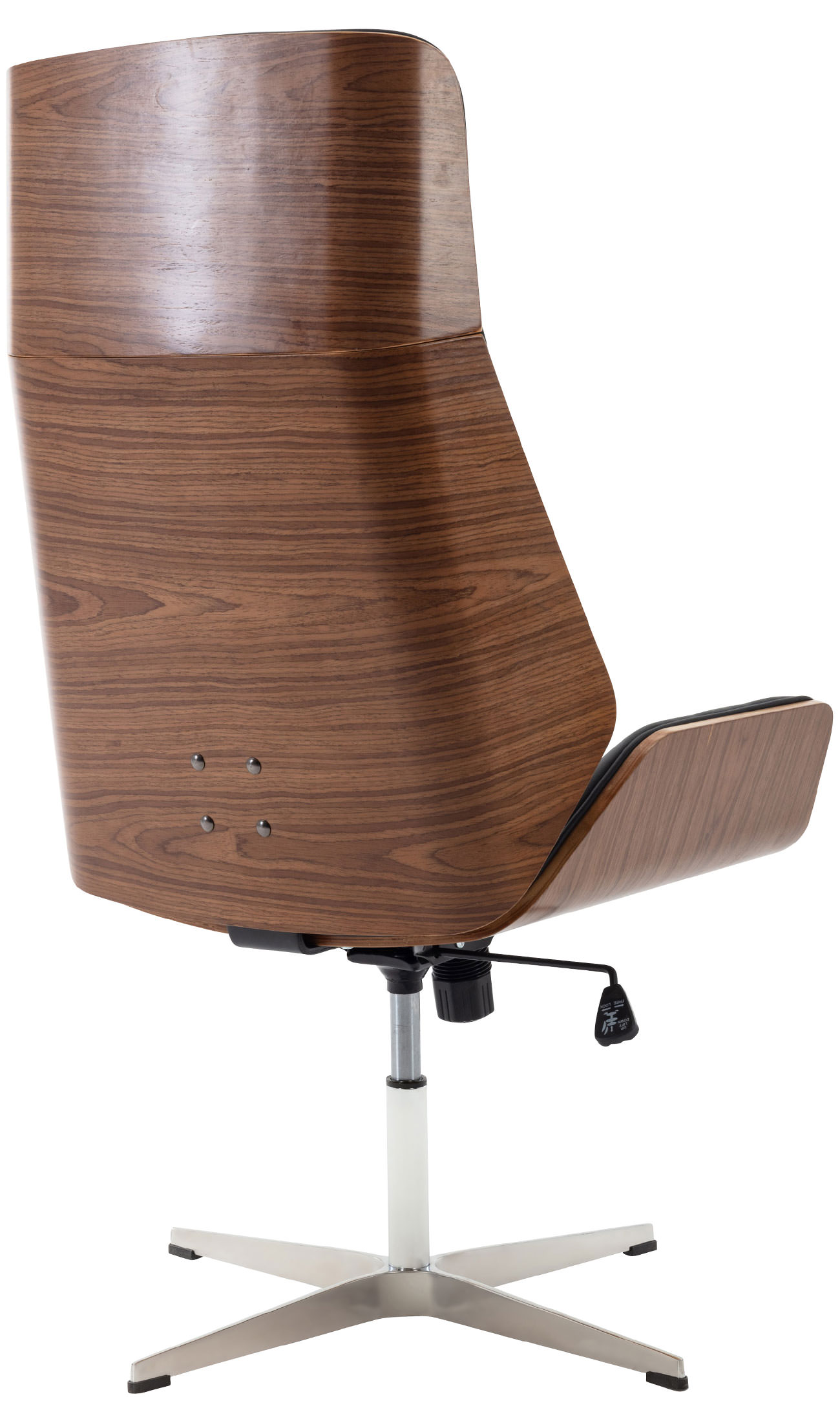 Chaise de visiteur Breda en similicuir avec coque de siège en bois