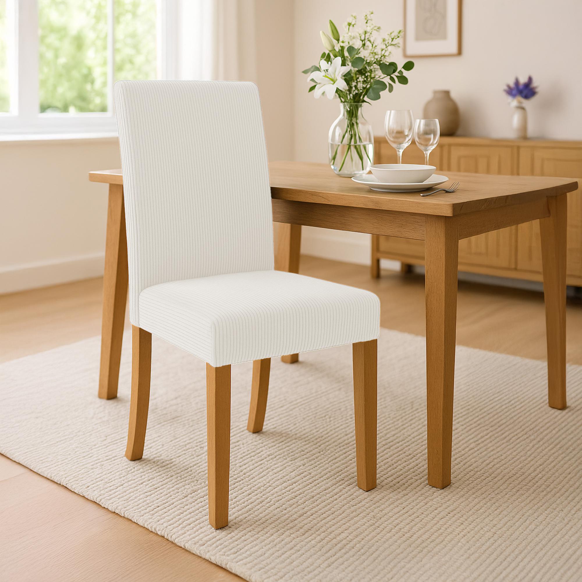 Lot de 2 chaises de salle a manger Ina en velours cotele