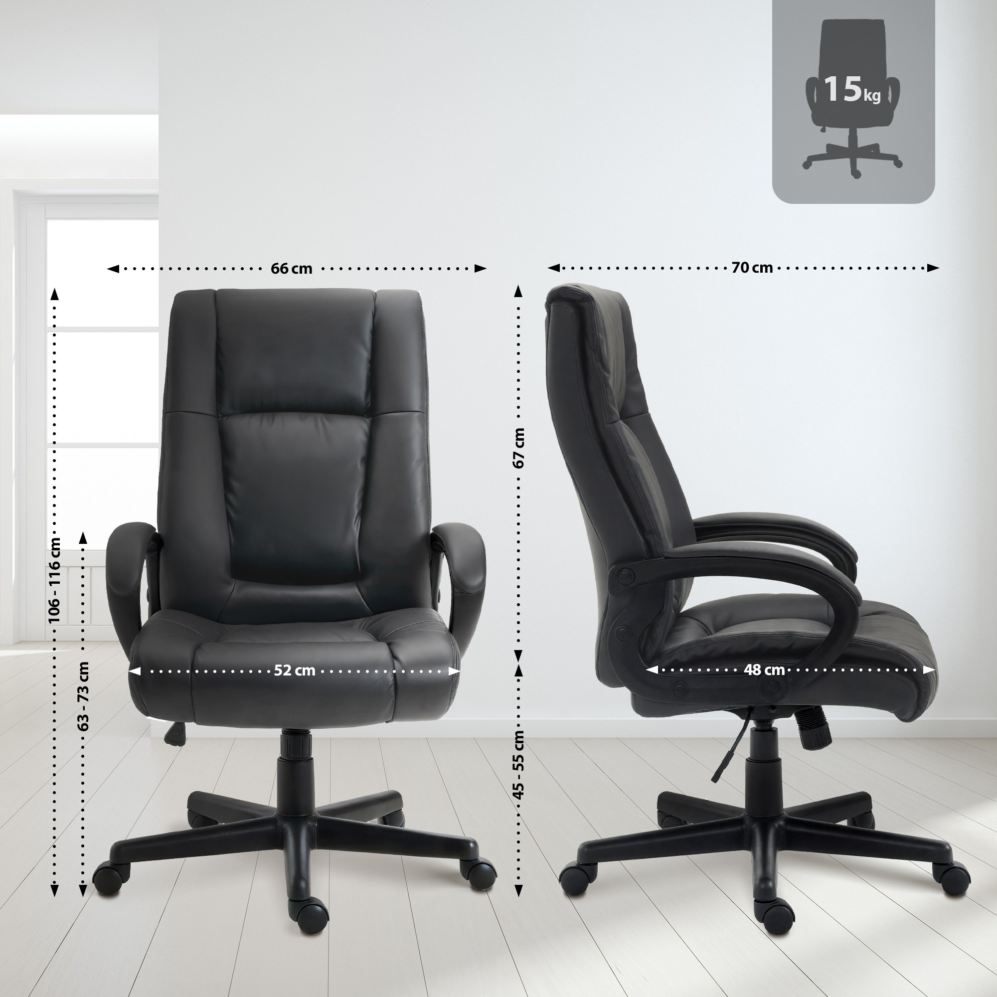 Chaise de bureau XL Sparta similicuir