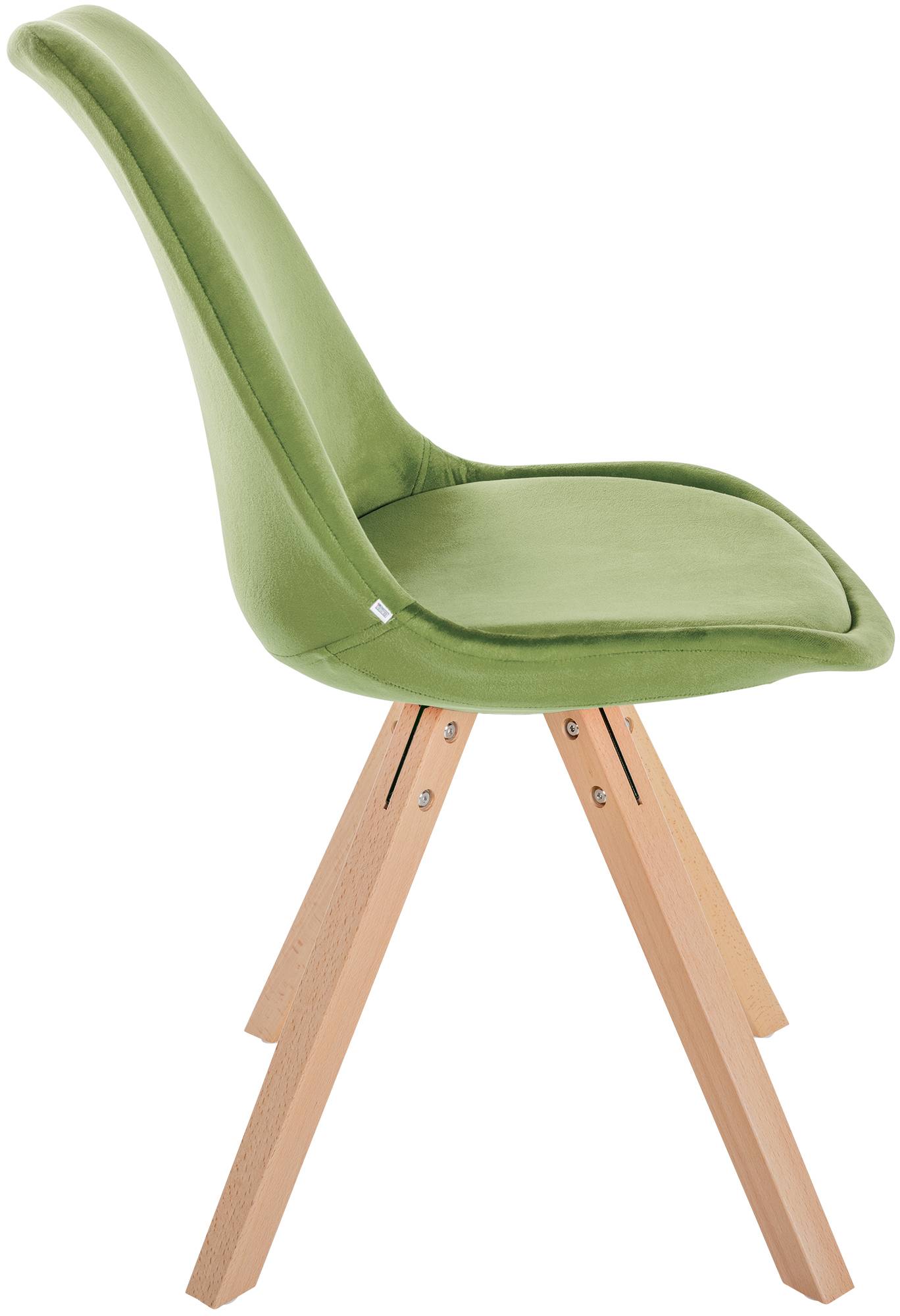 Lot de 4 chaises de salle à manger Sofia en velours Pieds en bois