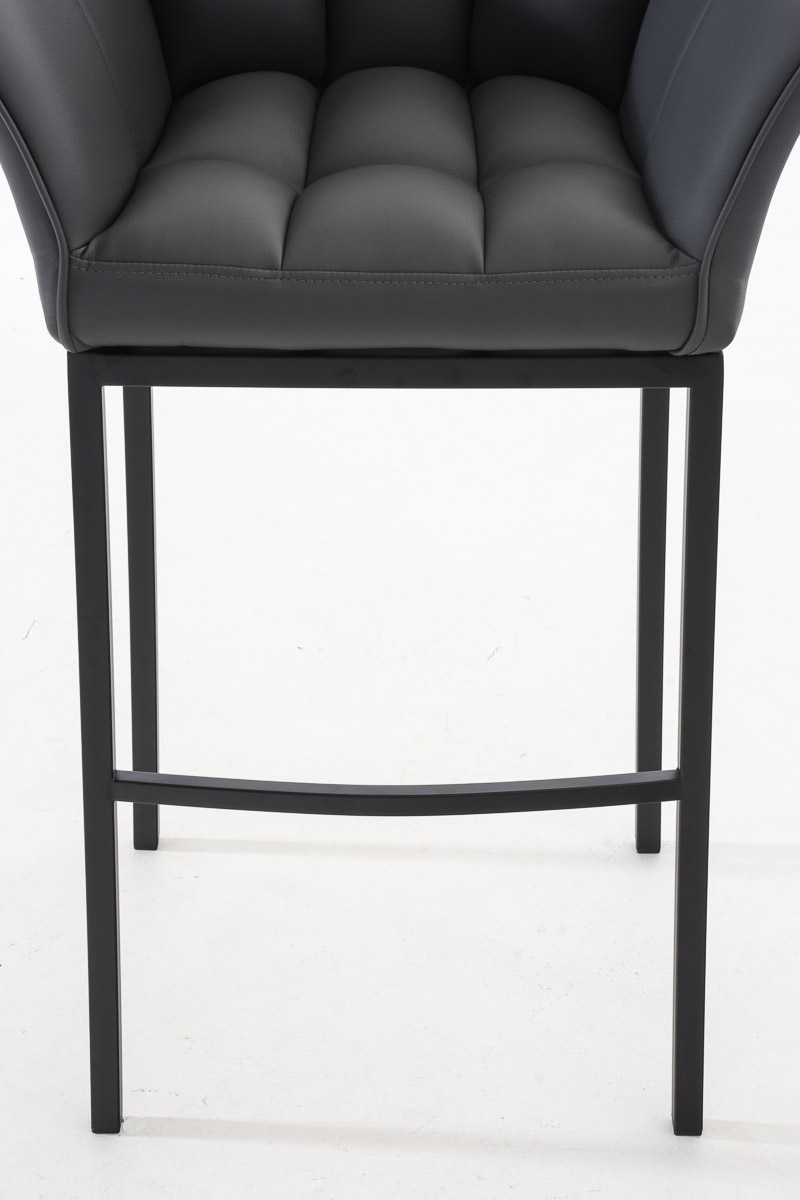 Ensemble de 2 tabourets de bar Damaso en similicuir avec piétement en métal