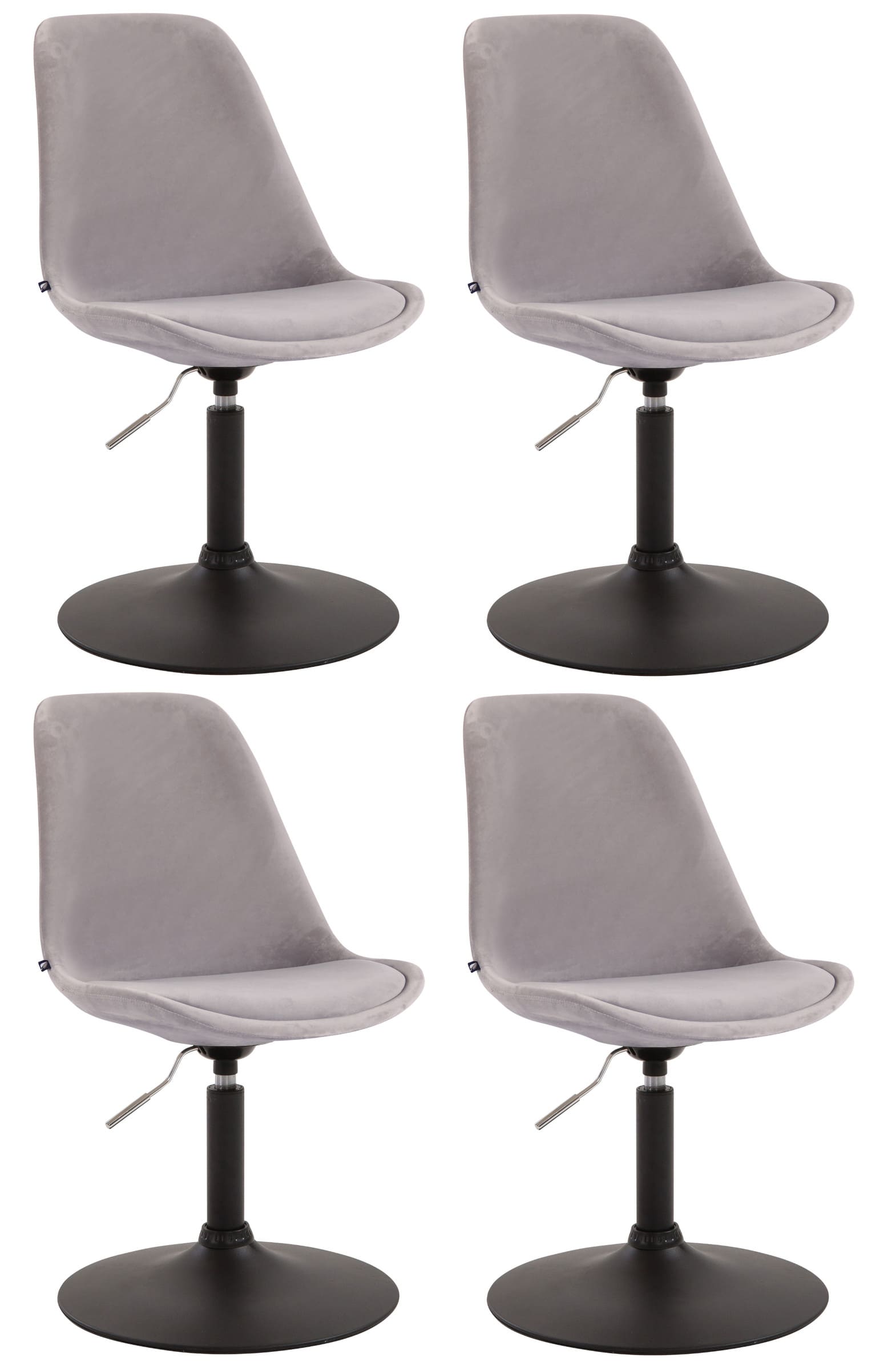Lot de 4 Chaises de salle à manger Maverick en velours avec pied métal