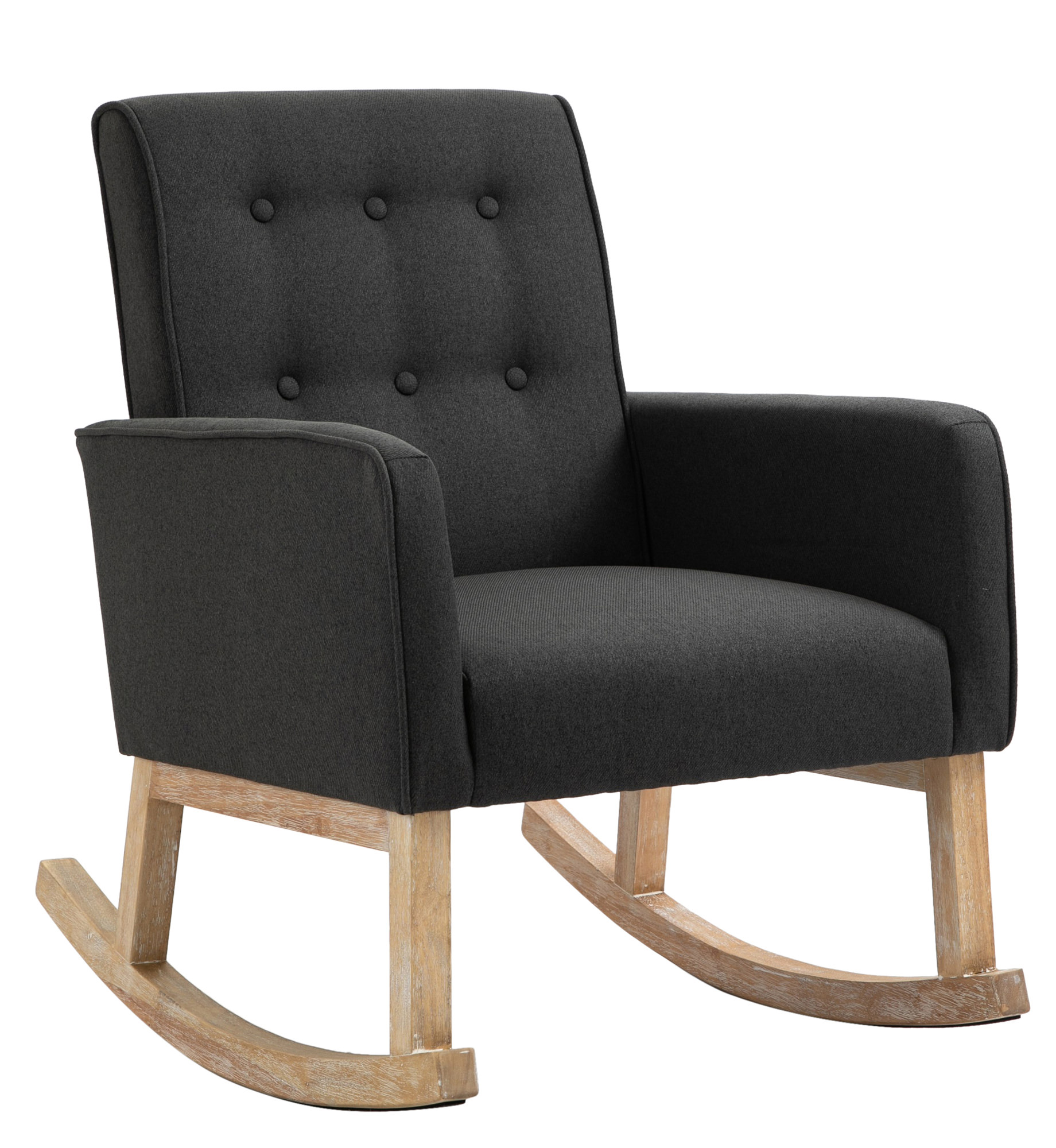 Chaise à bascule Dream en Tissu Pieds en Bois de chêne