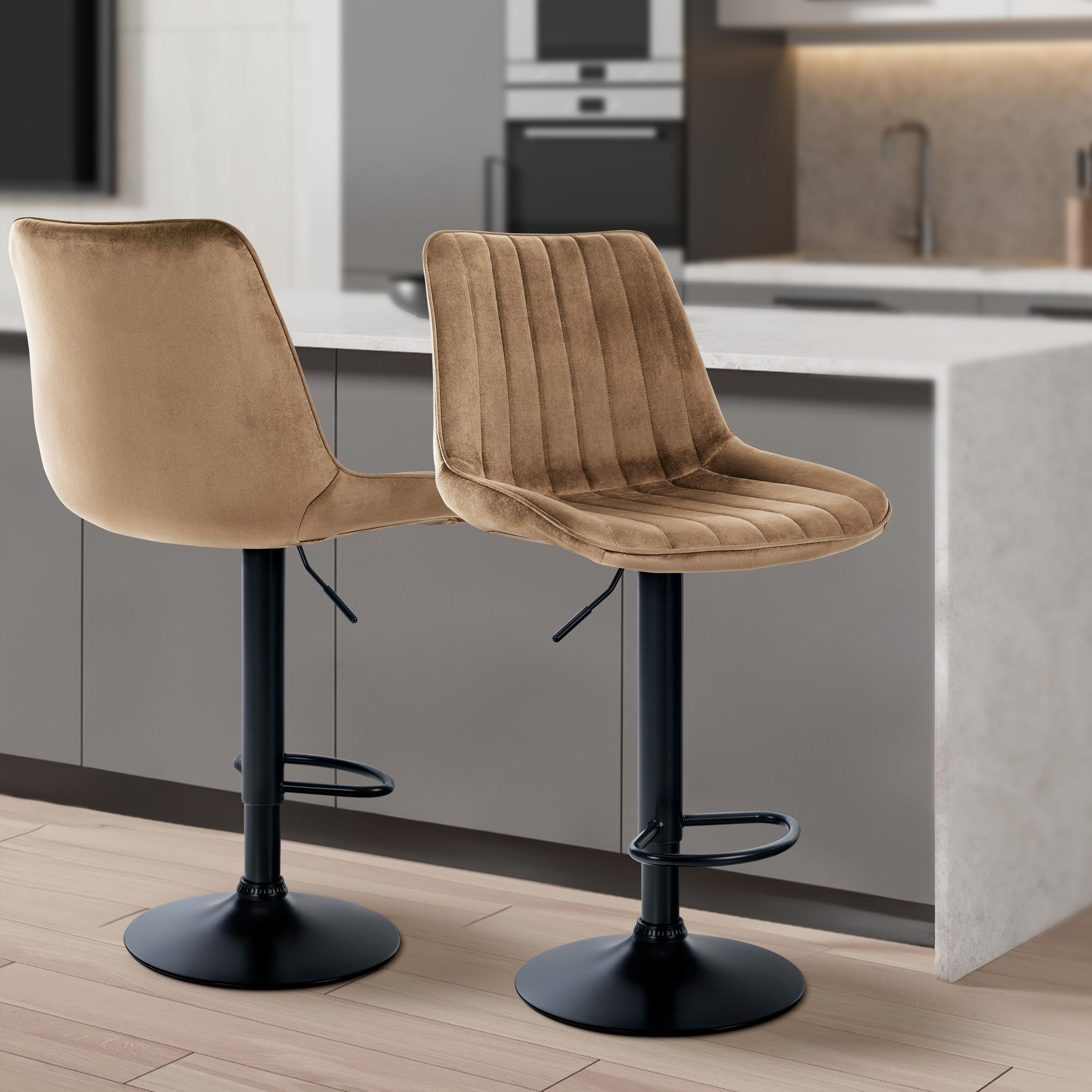 Tabouret de bar Toni en velours