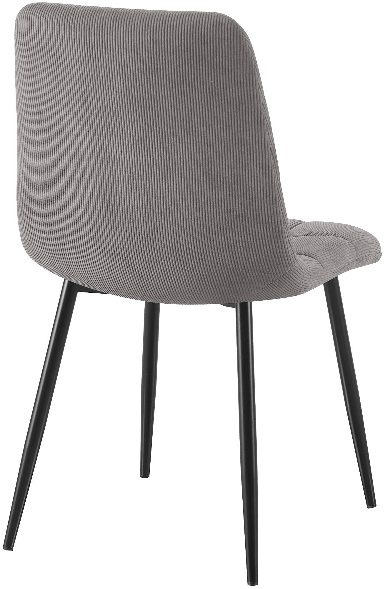 Lot de 2 chaises de salle a manger Antibes en velours cotele