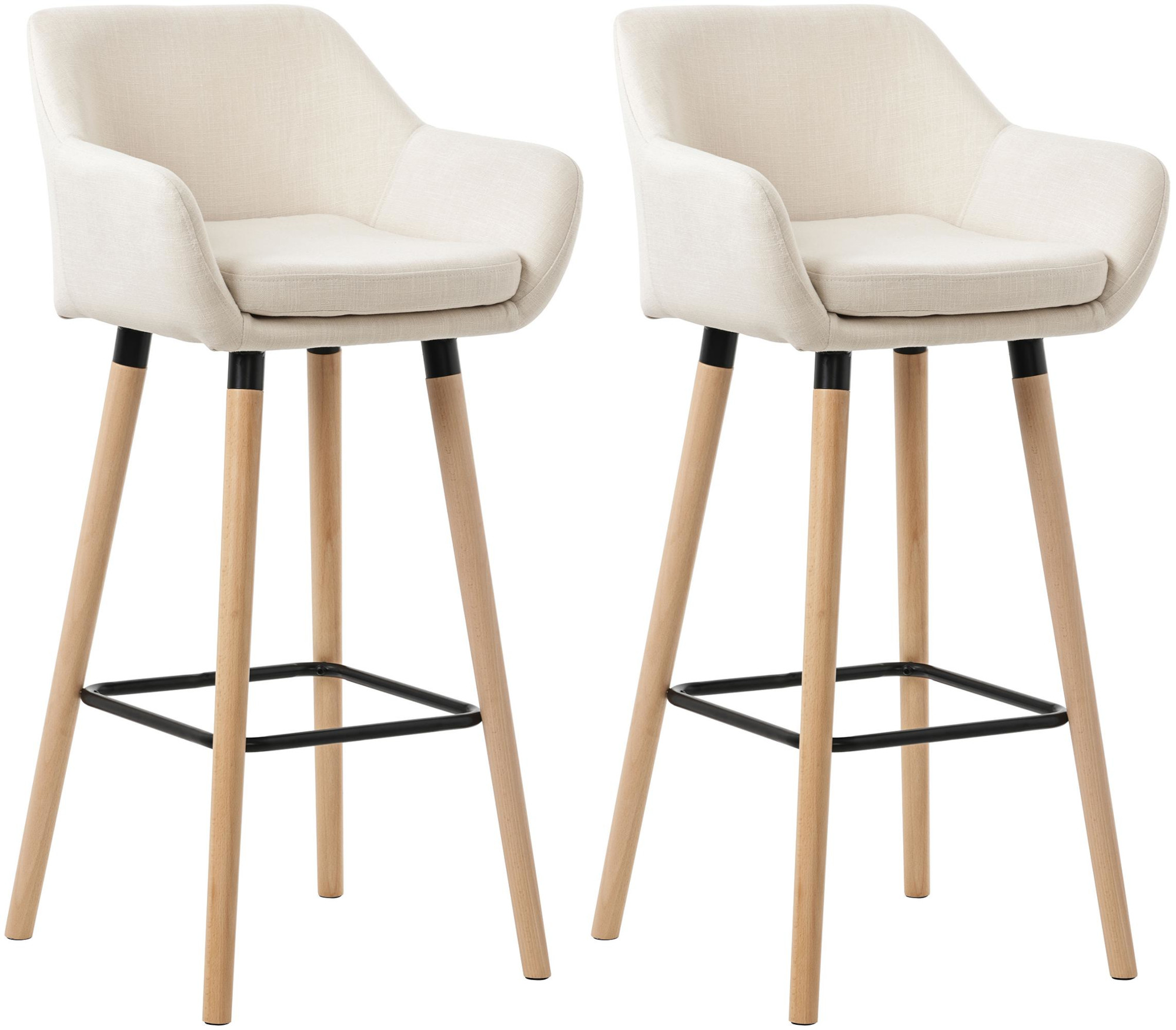 Lot de 2 tabourets de bar Grant en tissu