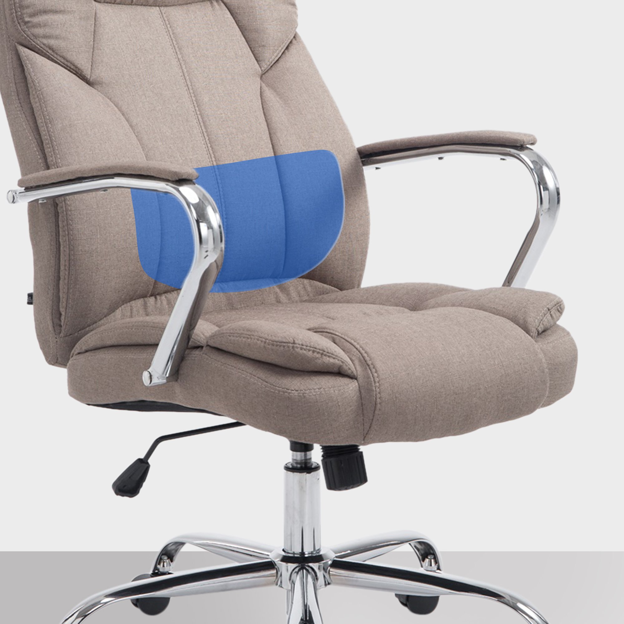 Fauteuil de bureau XXL Xanthos en Tissu capacité de charge de 210 kg