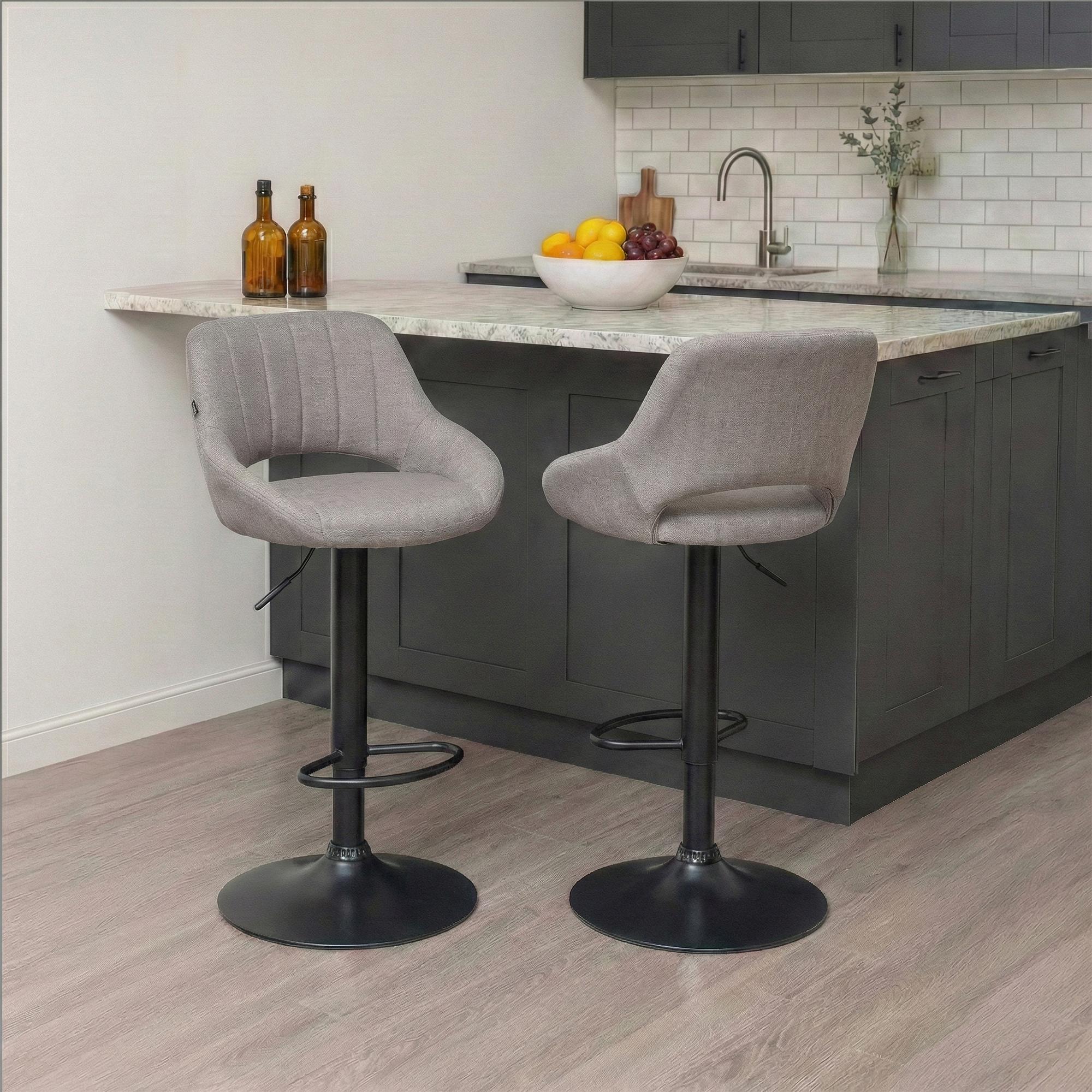 Lot de 2 tabourets de bar Milet en tissu