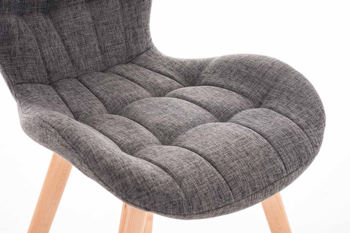Chaise de salle à manger Elda en tissu rembourré