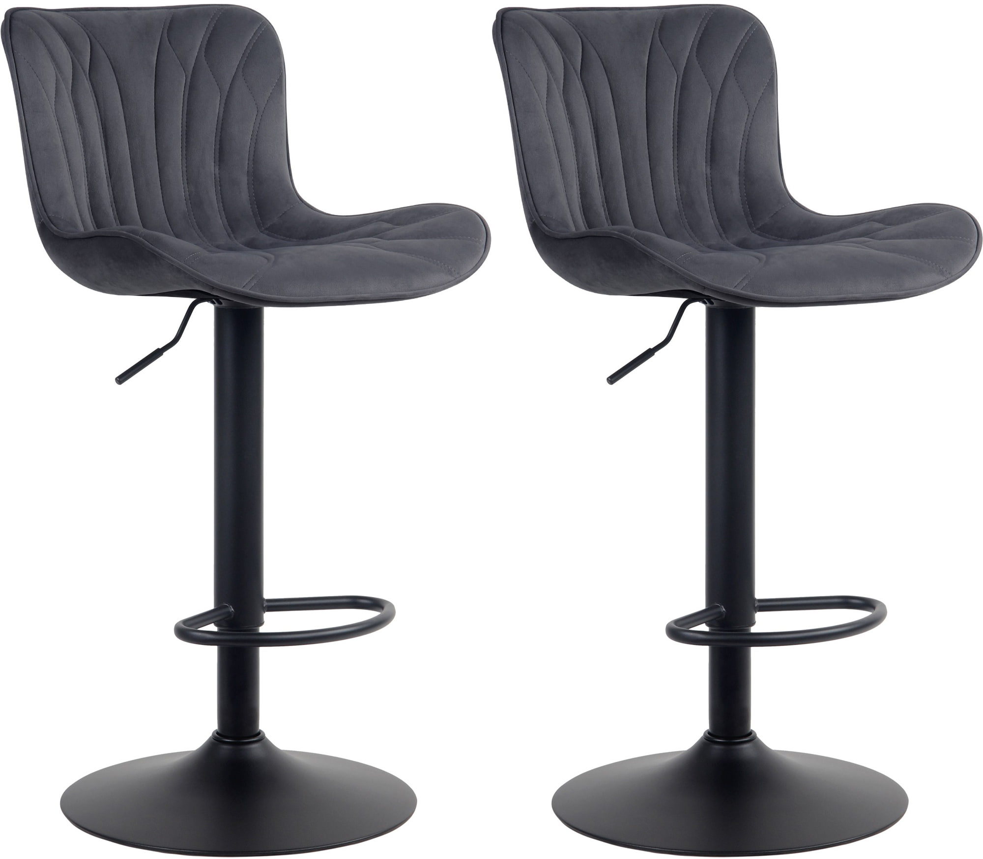 Lot de 2 Tabourets de bar Linus Pied en Métal réglable pivotant