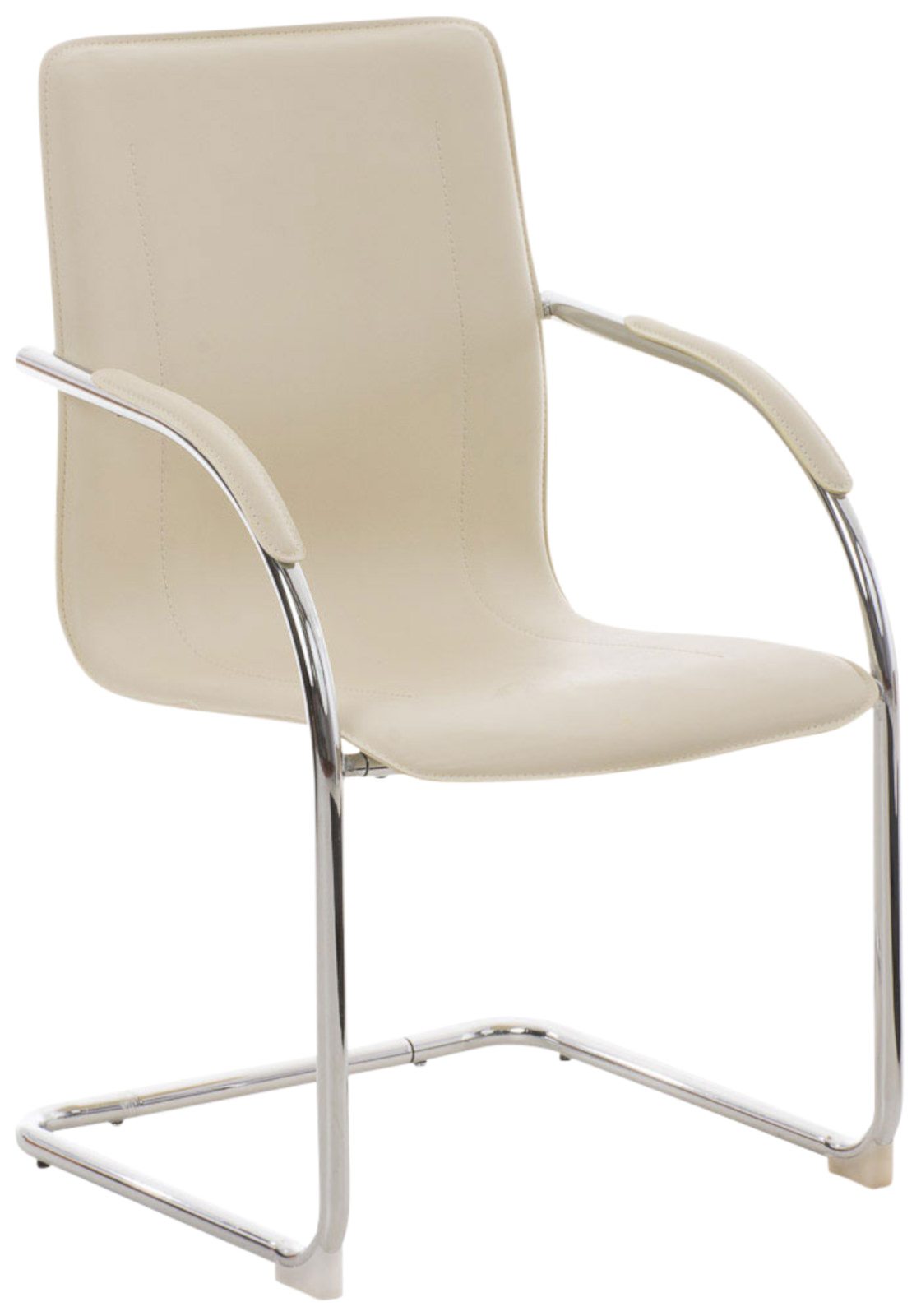 Lot de 3 Chaises Cantilever Melina en similicuir et pied en métal