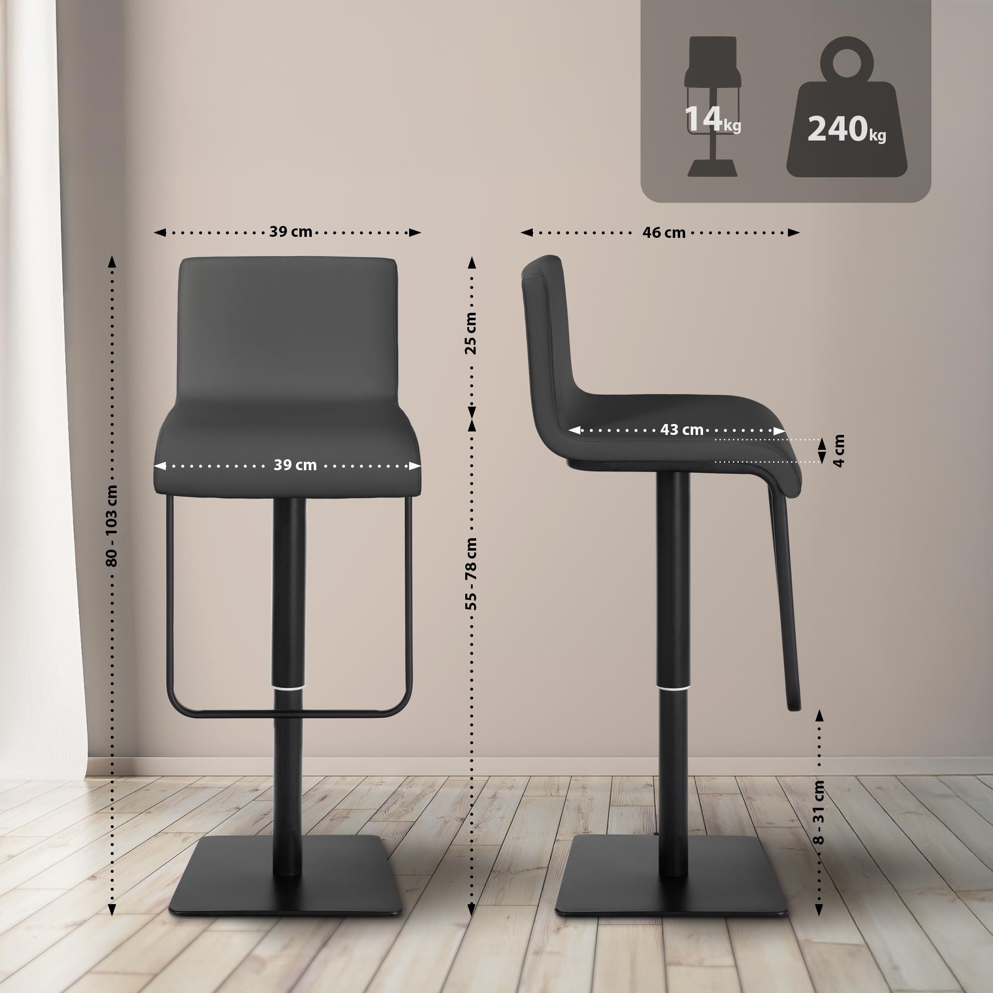 Lot de 2 tabourets de bar Limon en similicuir