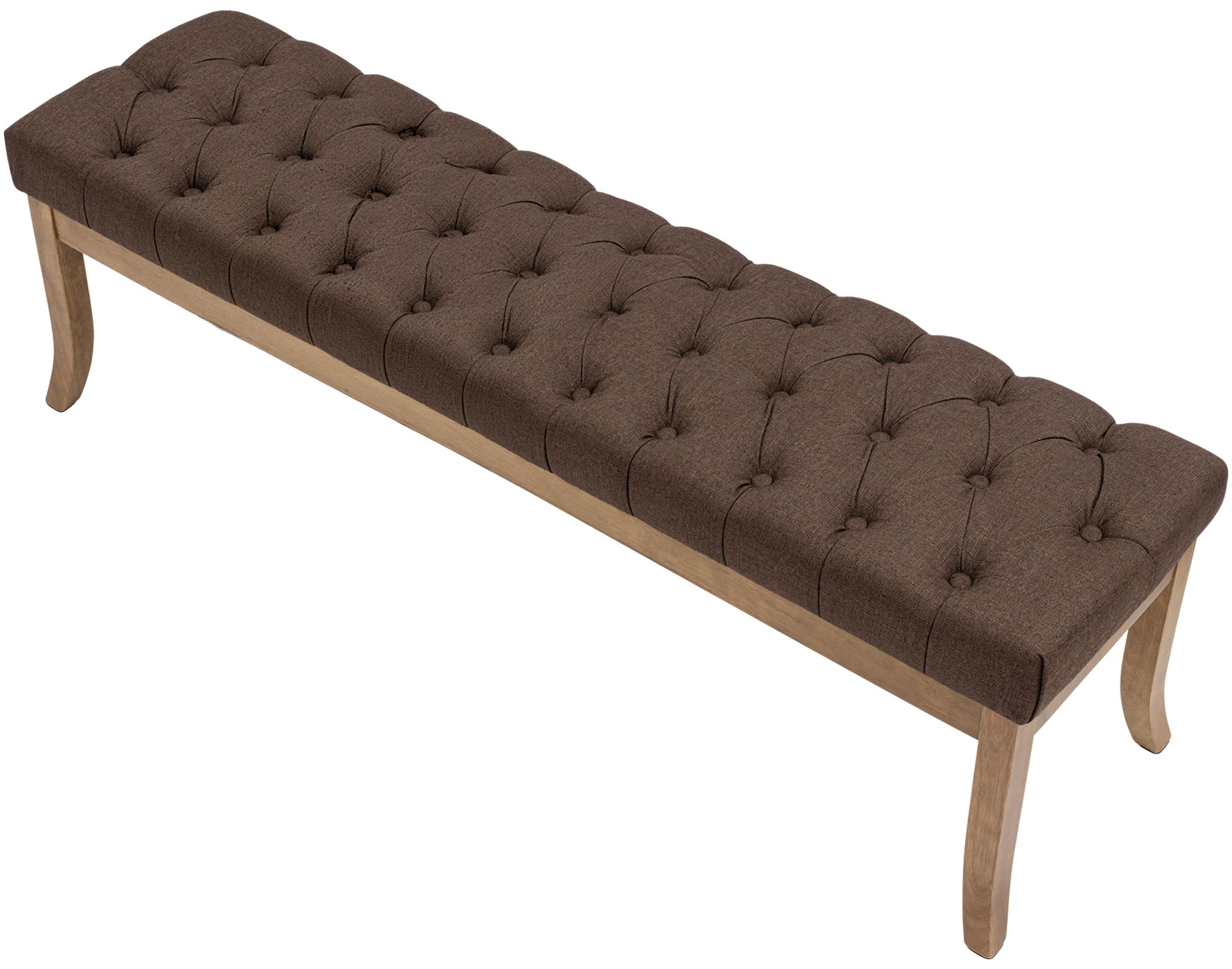 Banc Ramses tissu pieds antique clair