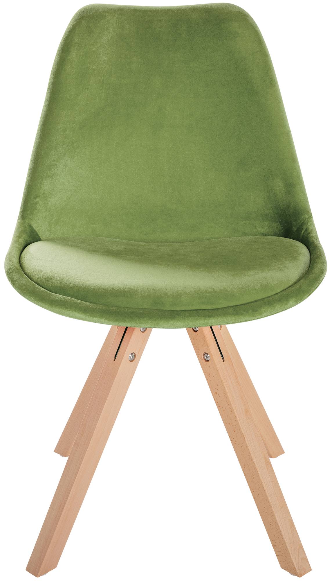 Lot de 4 chaises de salle à manger Sofia en velours Pieds en bois