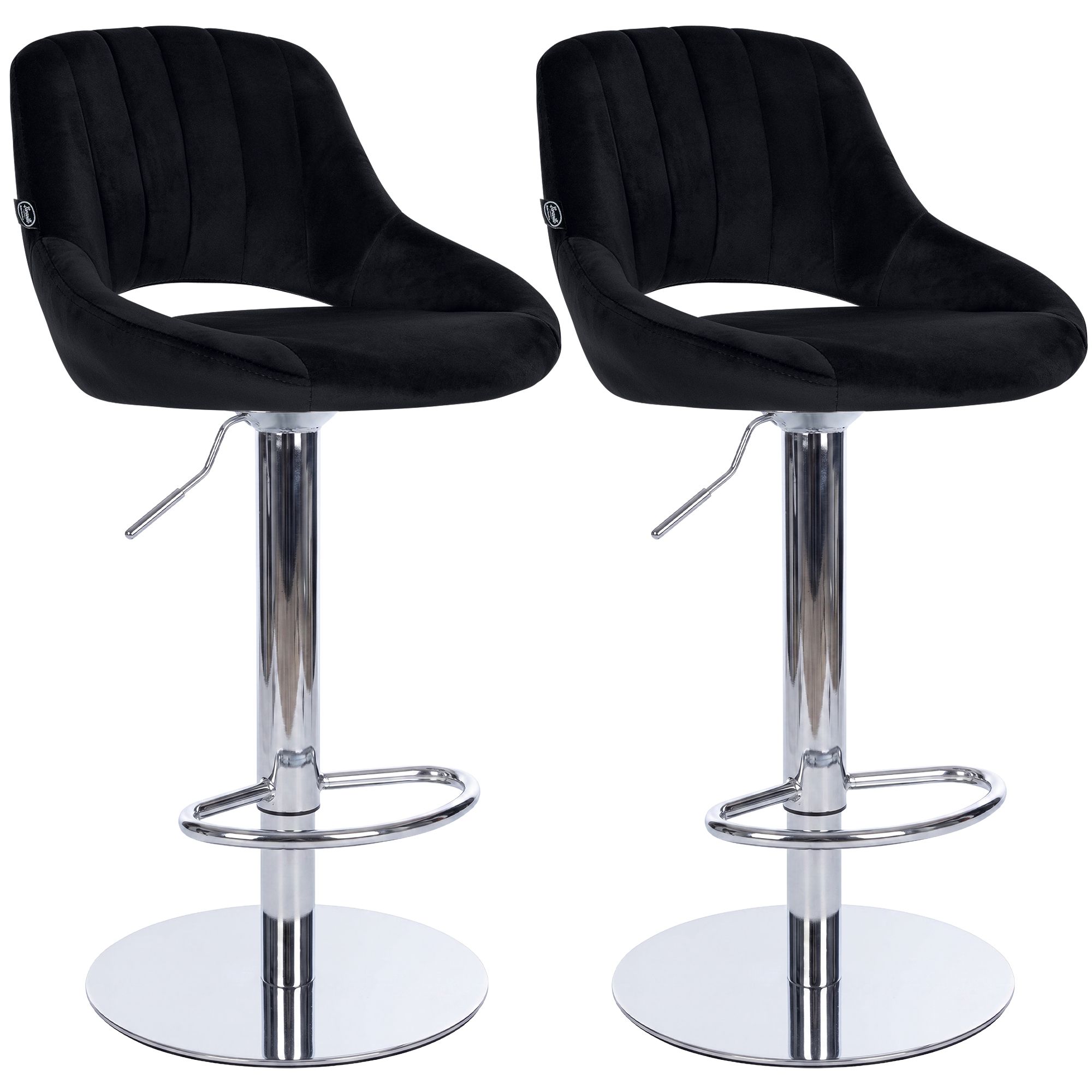 Lot de 2 tabourets de bar Milet chromés avec socles extra lourds