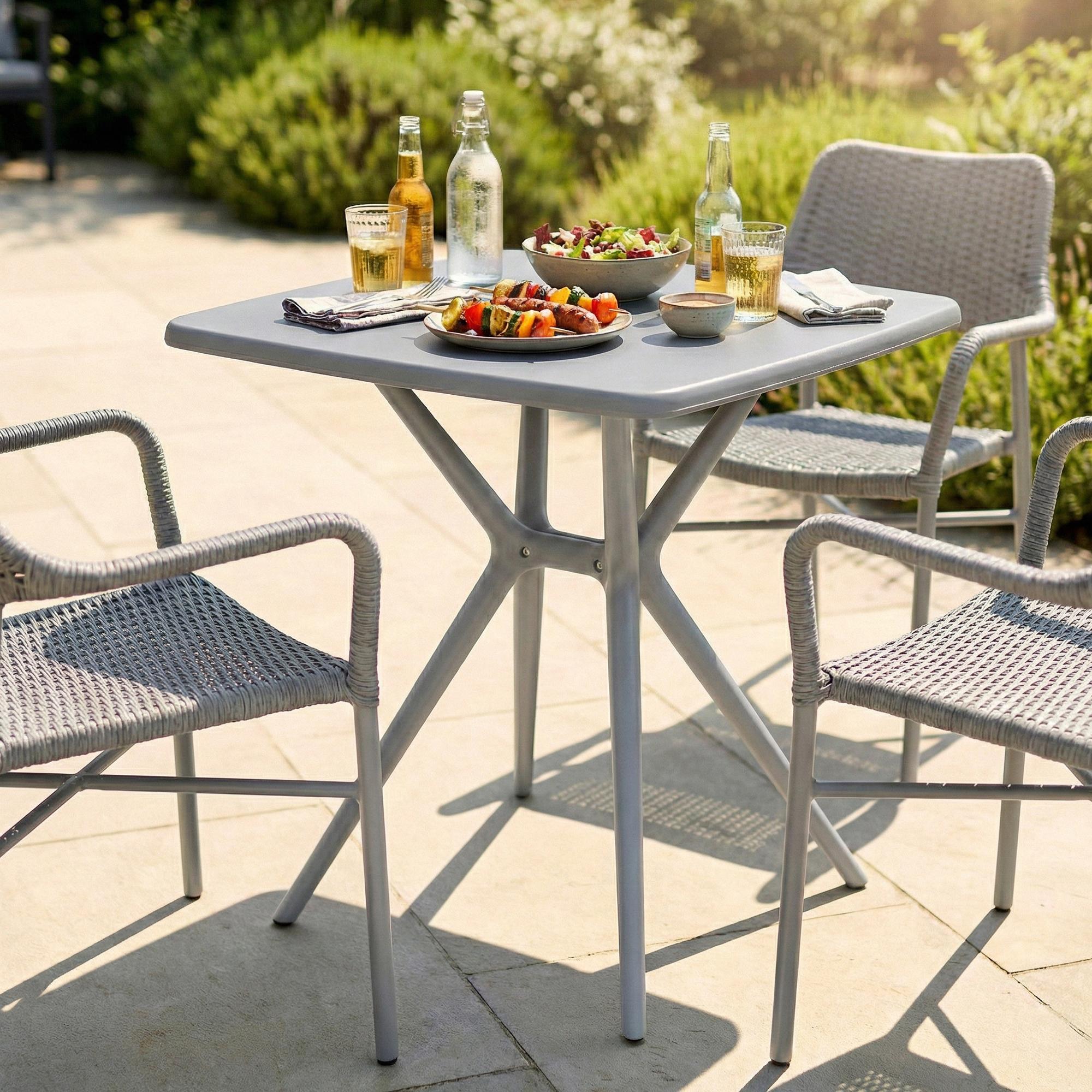 Table de jardin Becky carree 72 x 72 cm