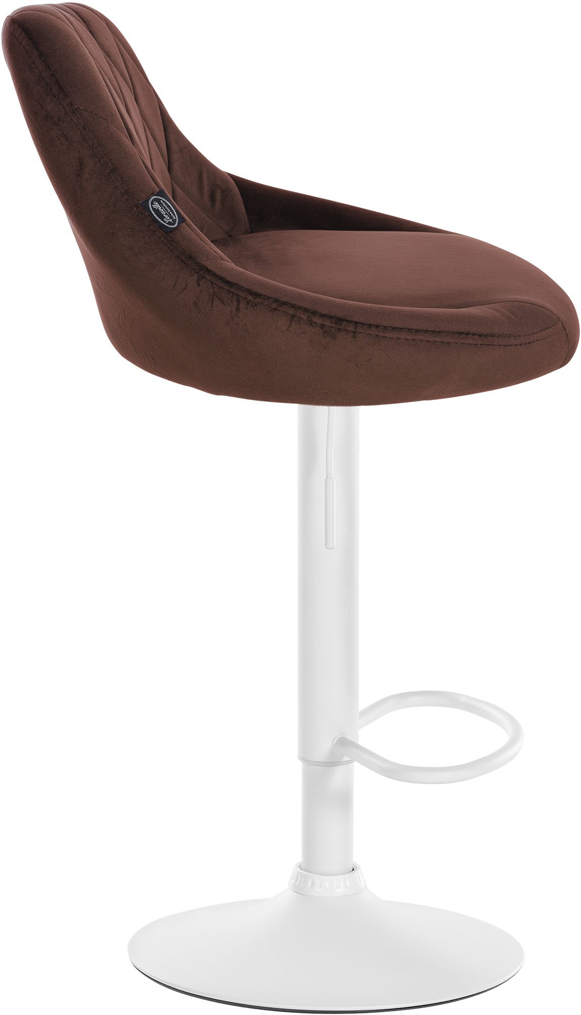 Tabouret de bar Lazio en velours avec pied en métal