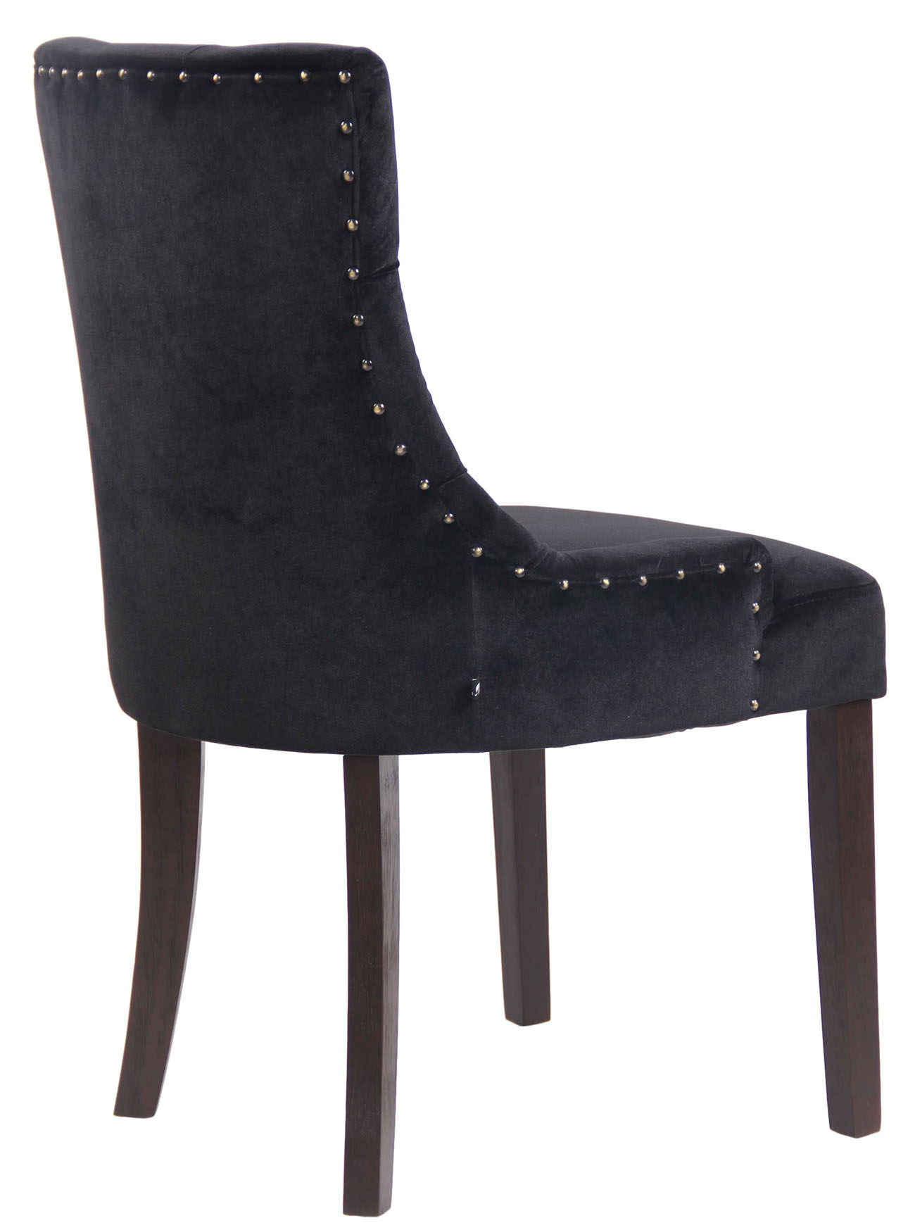 Chaise de salle à manger Aberdeen en Velours avec Piètement en bois d'hévéa
