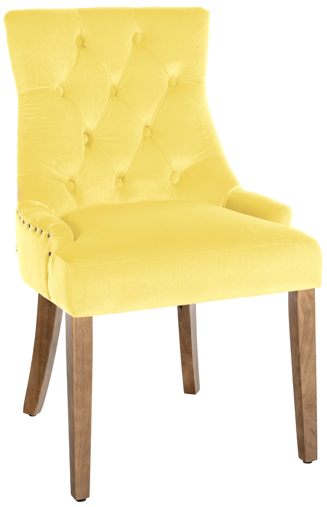 Chaise de salle à manger Aberdeen en Velours avec Piètement en bois d'hévéa