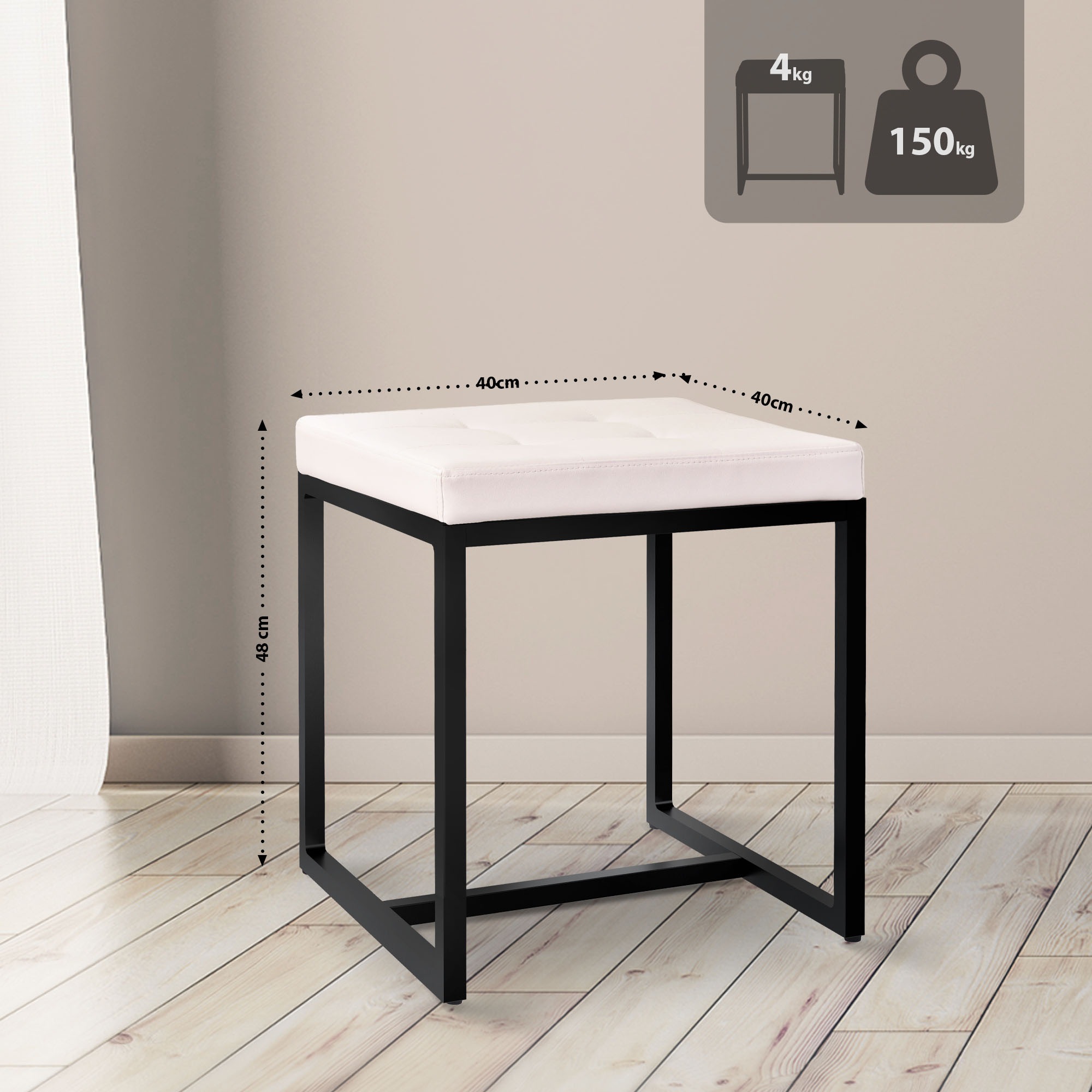 Pouf Barci avec structure noire