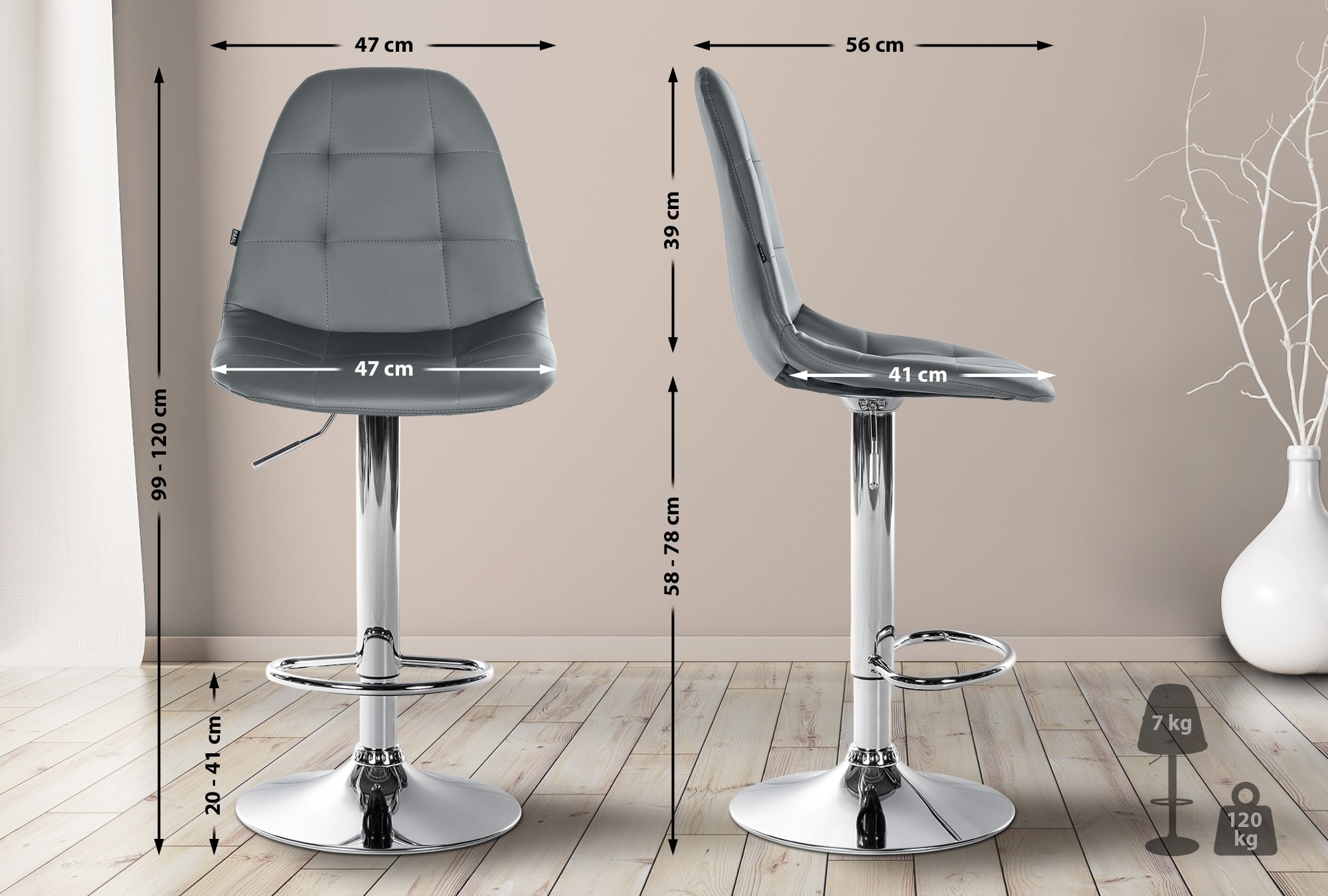 Tabouret de bar Elmore similicuir