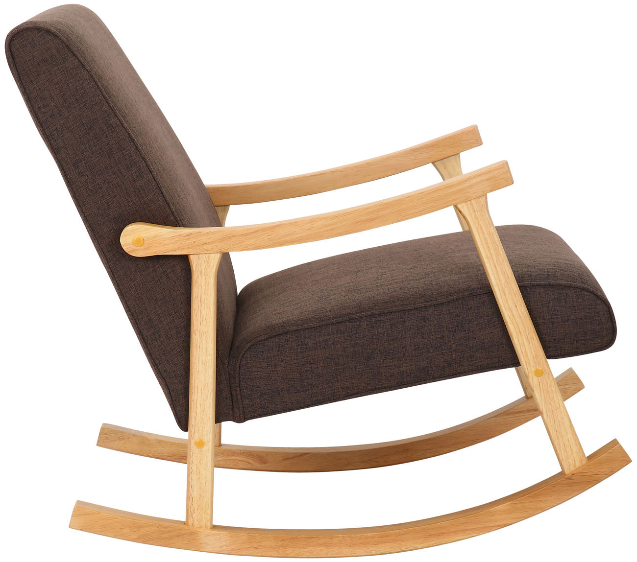 Chaise a bascule Morelia en tissu avec pieds nature