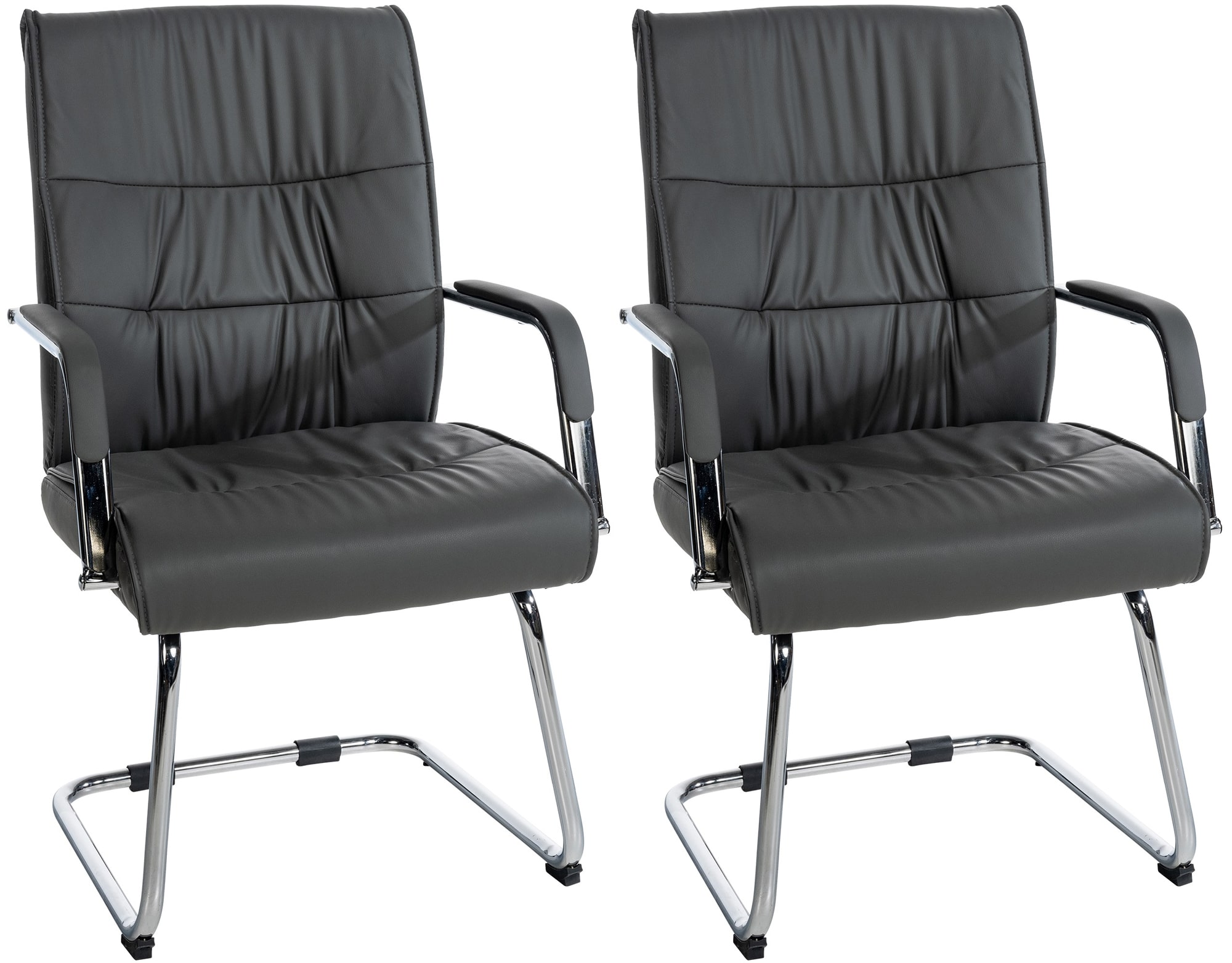 Lot de 2 Chaises Cantilever Sievert en similicuir avec accoudoirs