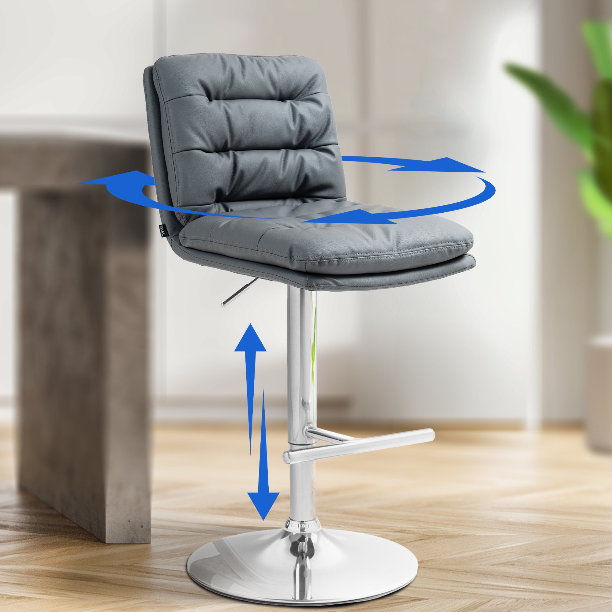 Lot de 2 tabourets de bar Damar en similicuir