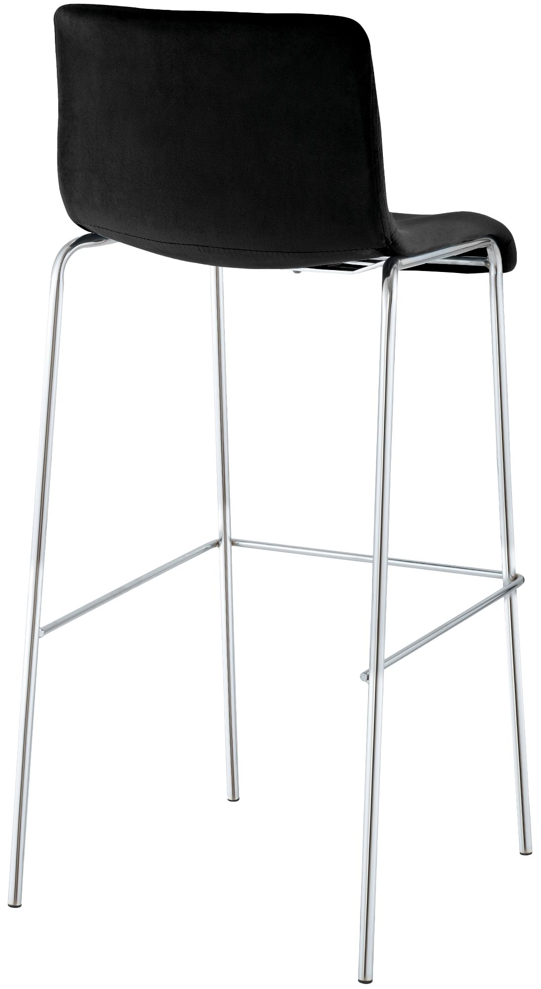 Tabouret de bar Hover velours structure à quatre pieds chromée