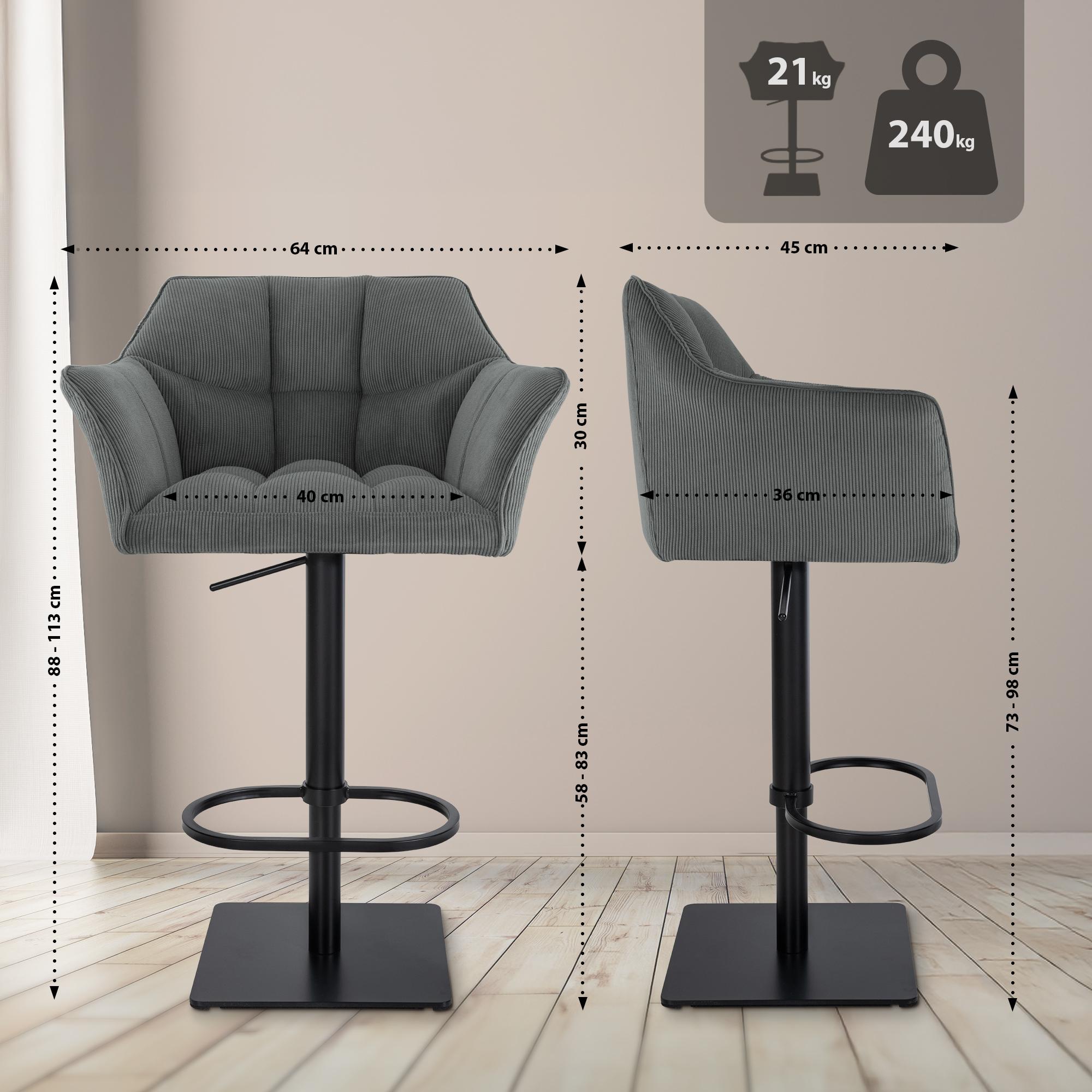 Tabouret de bar Damaso Cord