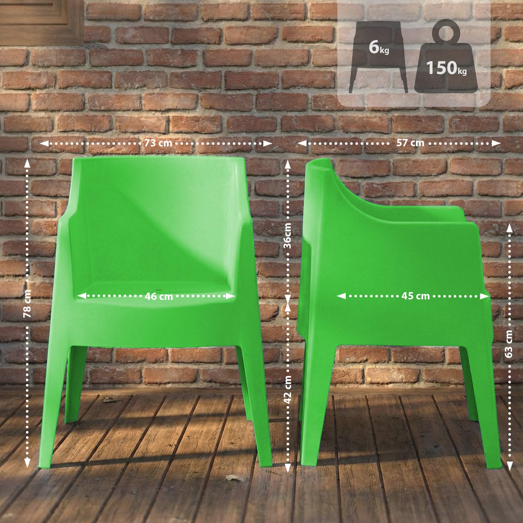 Ensemble de 4 chaises de jardin Bartal