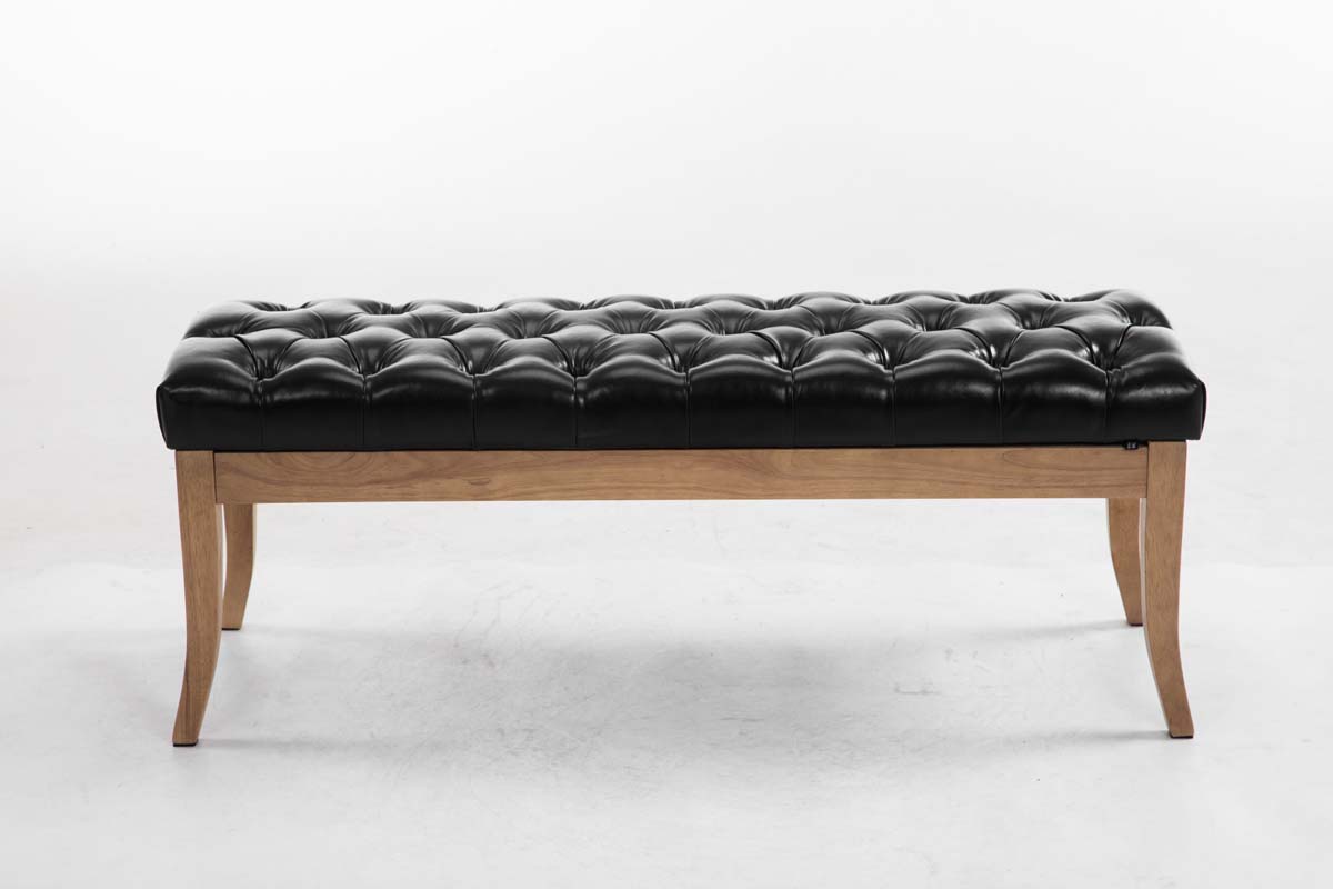 Banc Ramses similicuir antique clair