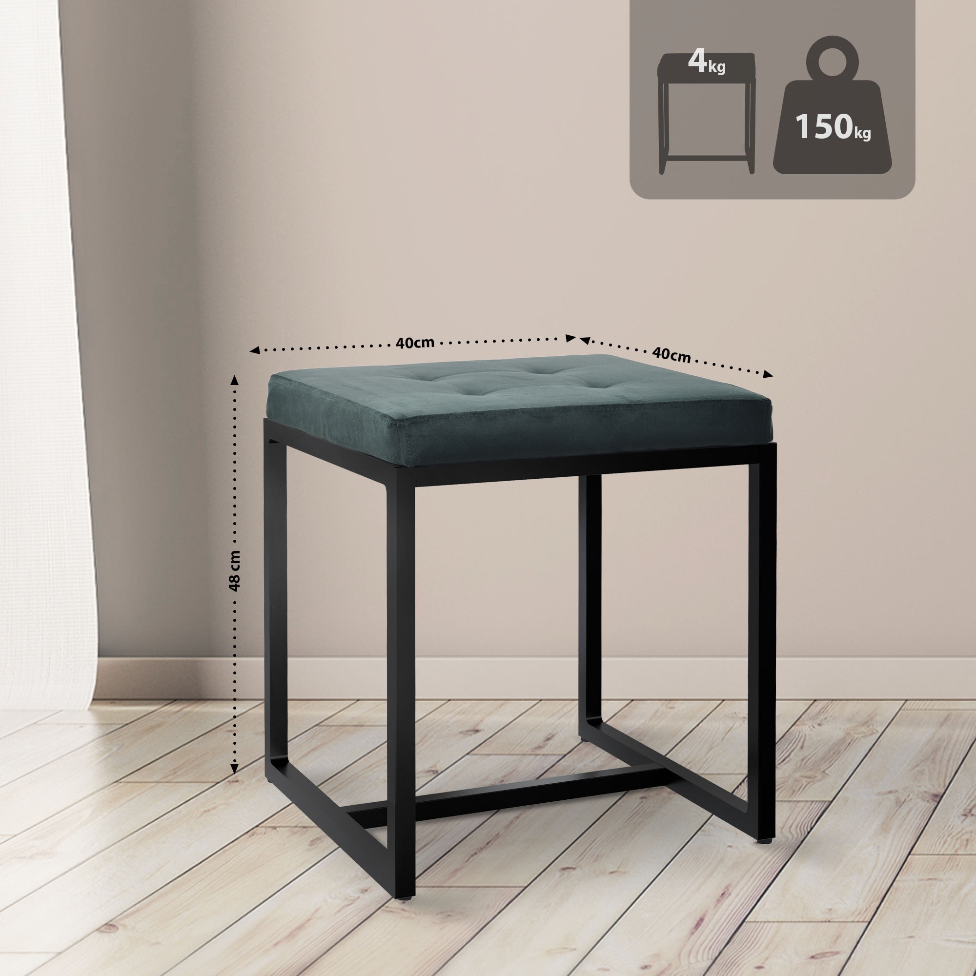 Pouf Barci avec structure noire