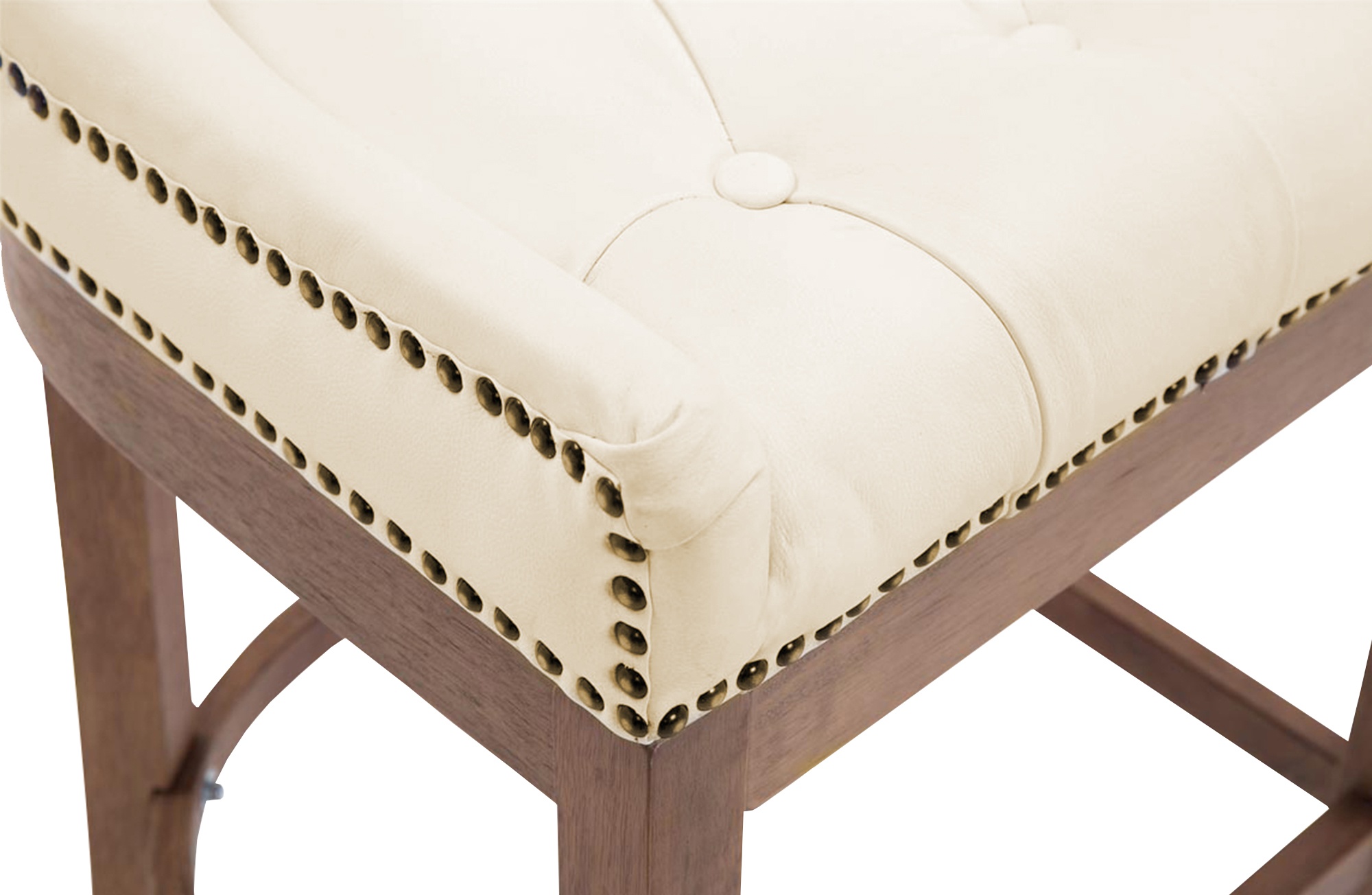 Tabouret de bar Lakewood antique-clair cuir véritable