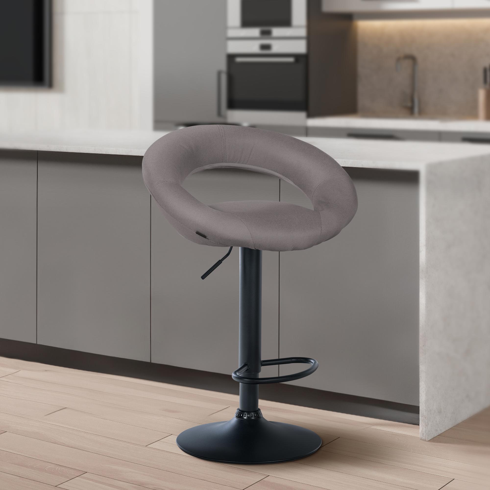 Lot de 2 tabourets de bar Olinda tissu