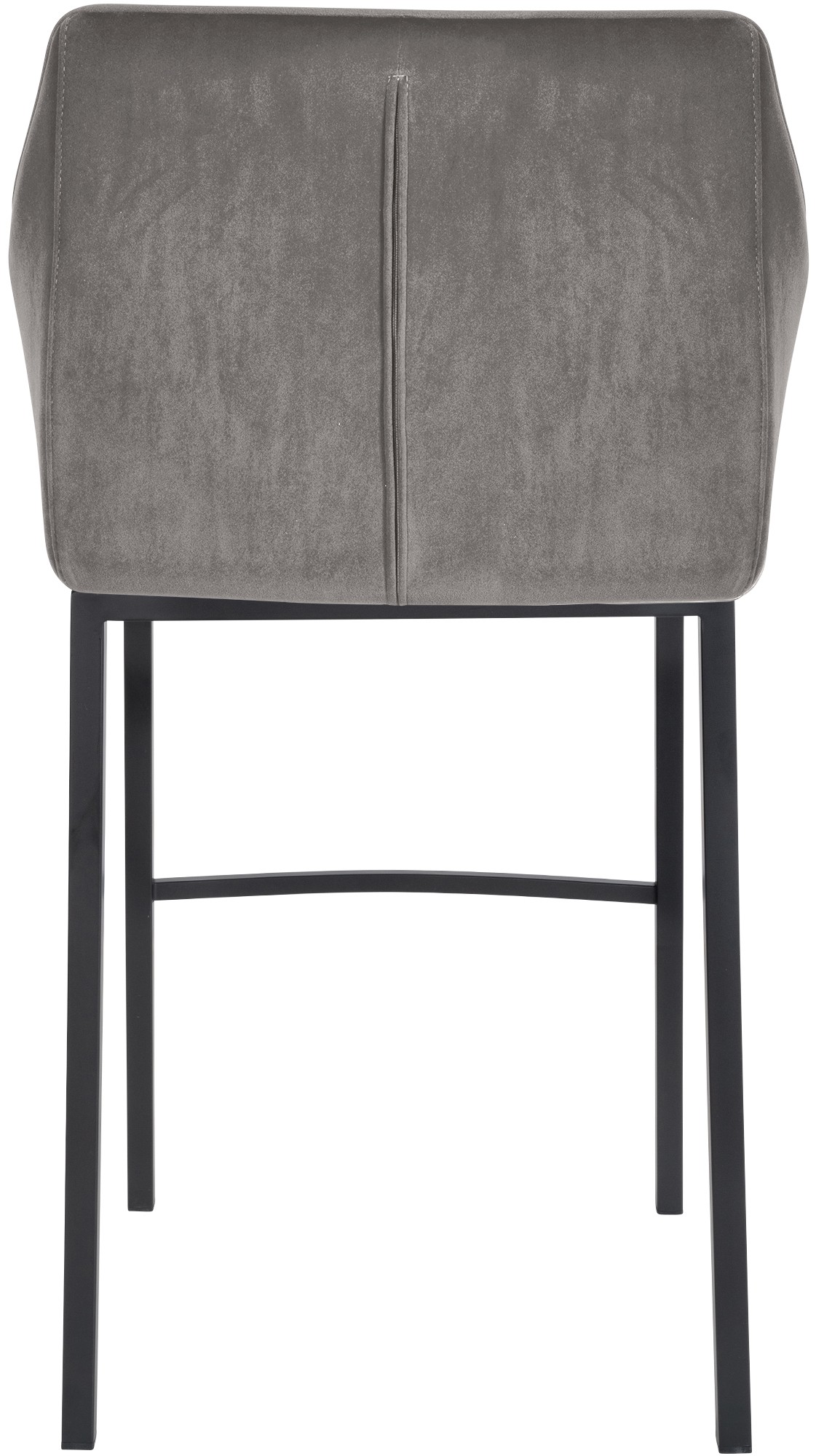 Lot de 2 tabourets de bar Damaso en velours avec piètement à quatre pieds