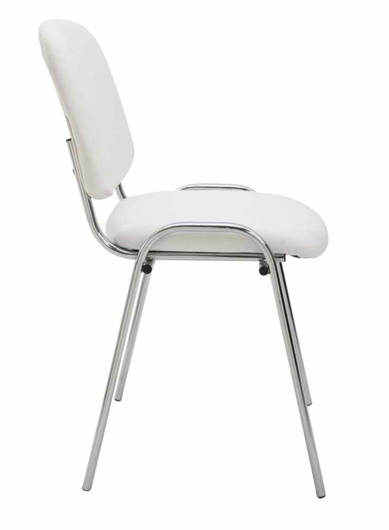 Lot de 4 Chaises de visiteur Ken en similicuir et pieds en métal chromé