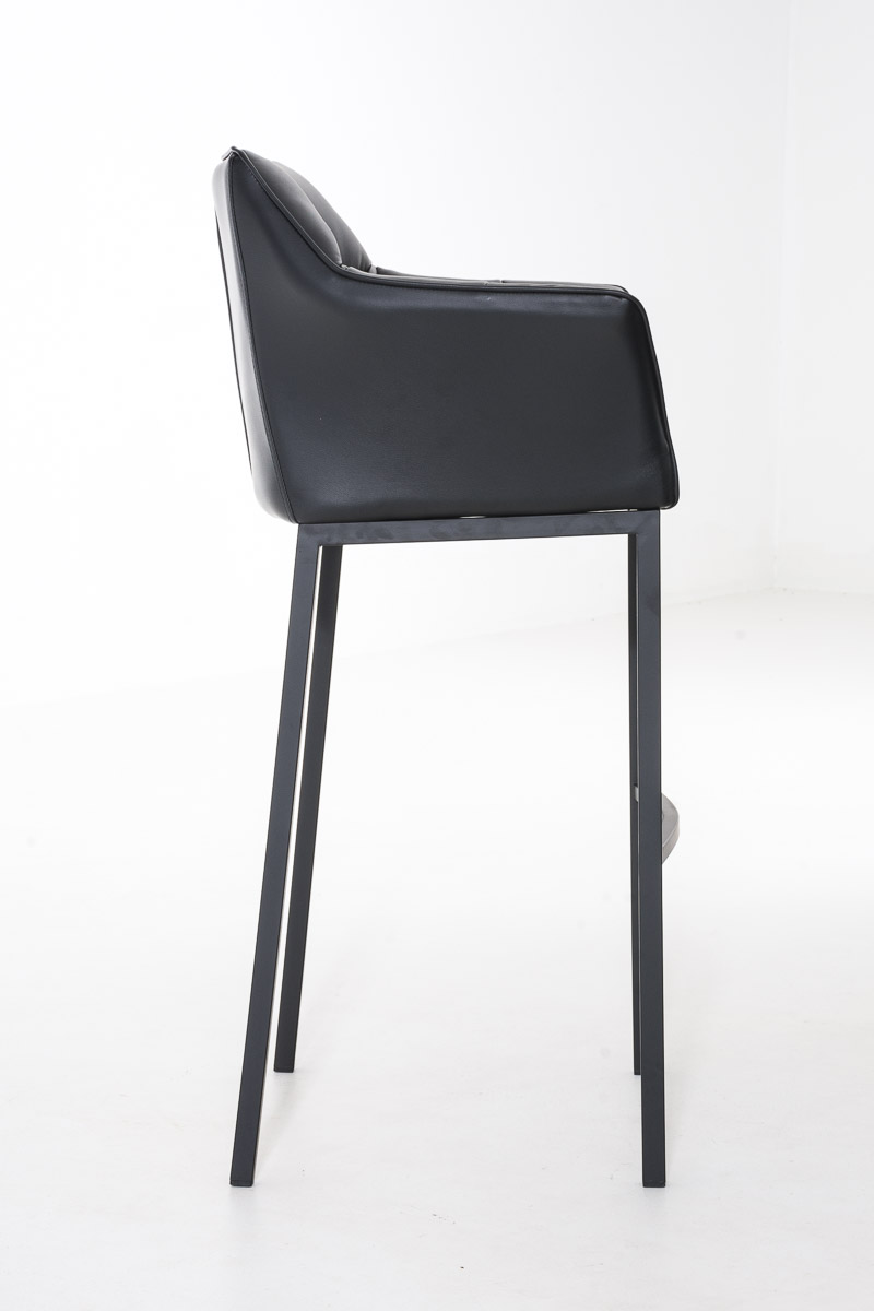 Tabouret de bar Damaso en similicuir avec piétement quatre pieds