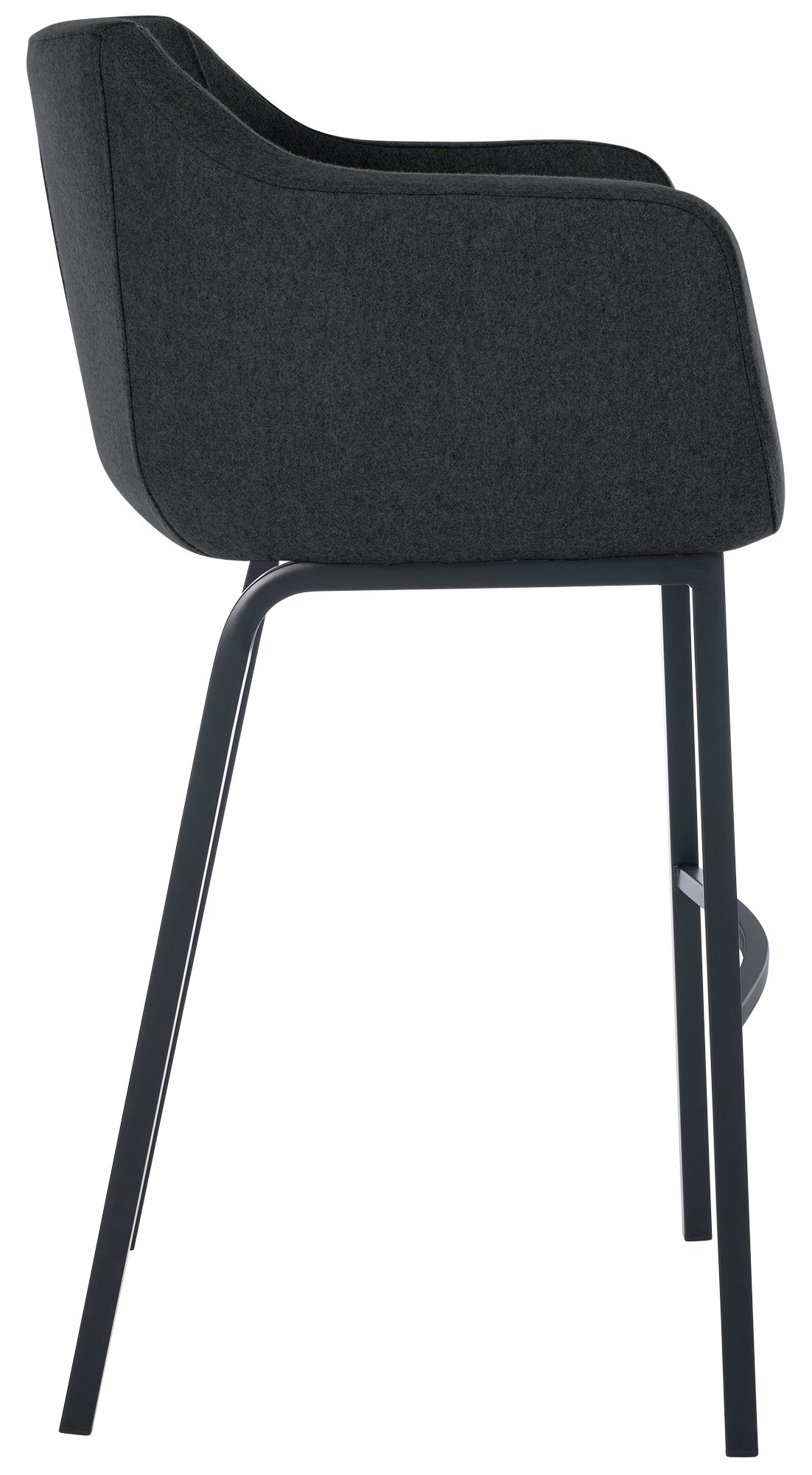 Tabouret de bar Monea feutre avec piètement à quatre pieds