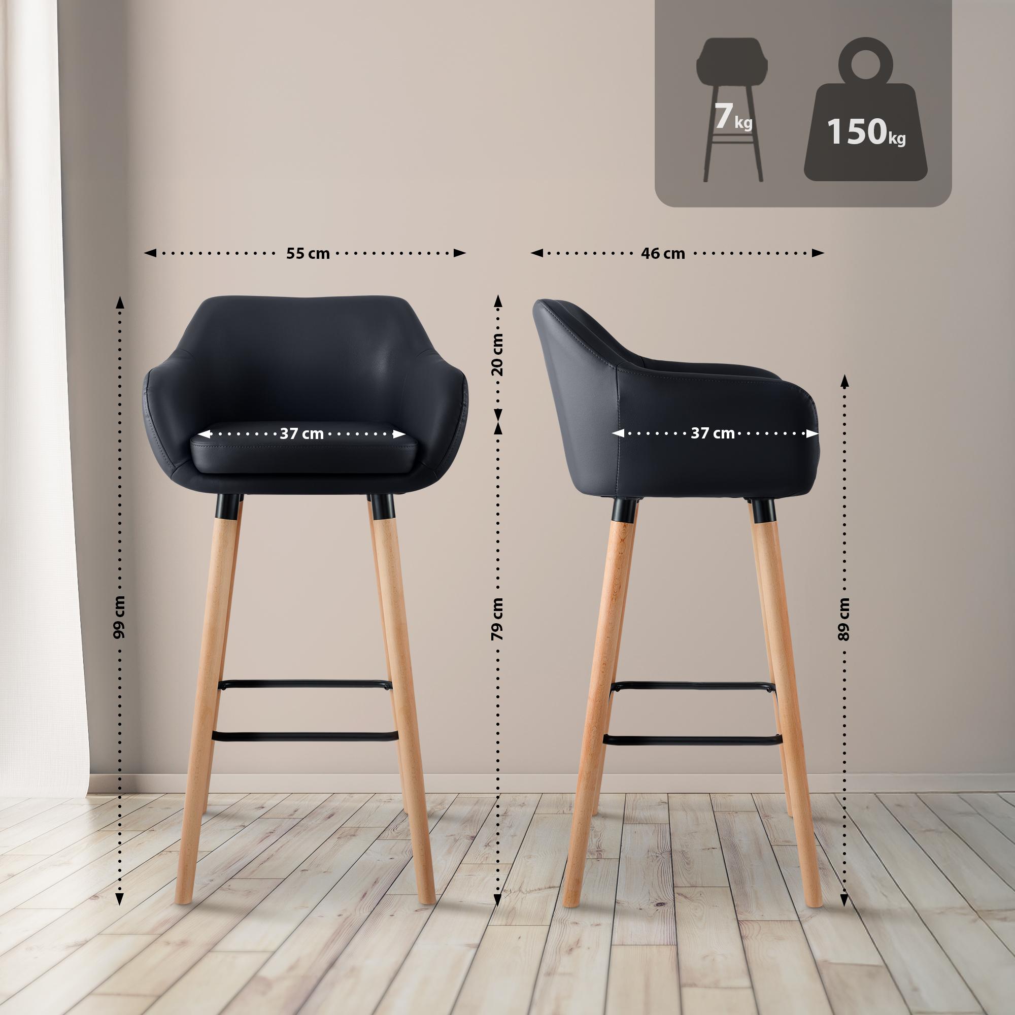 Tabouret de bar Grant en similicuir