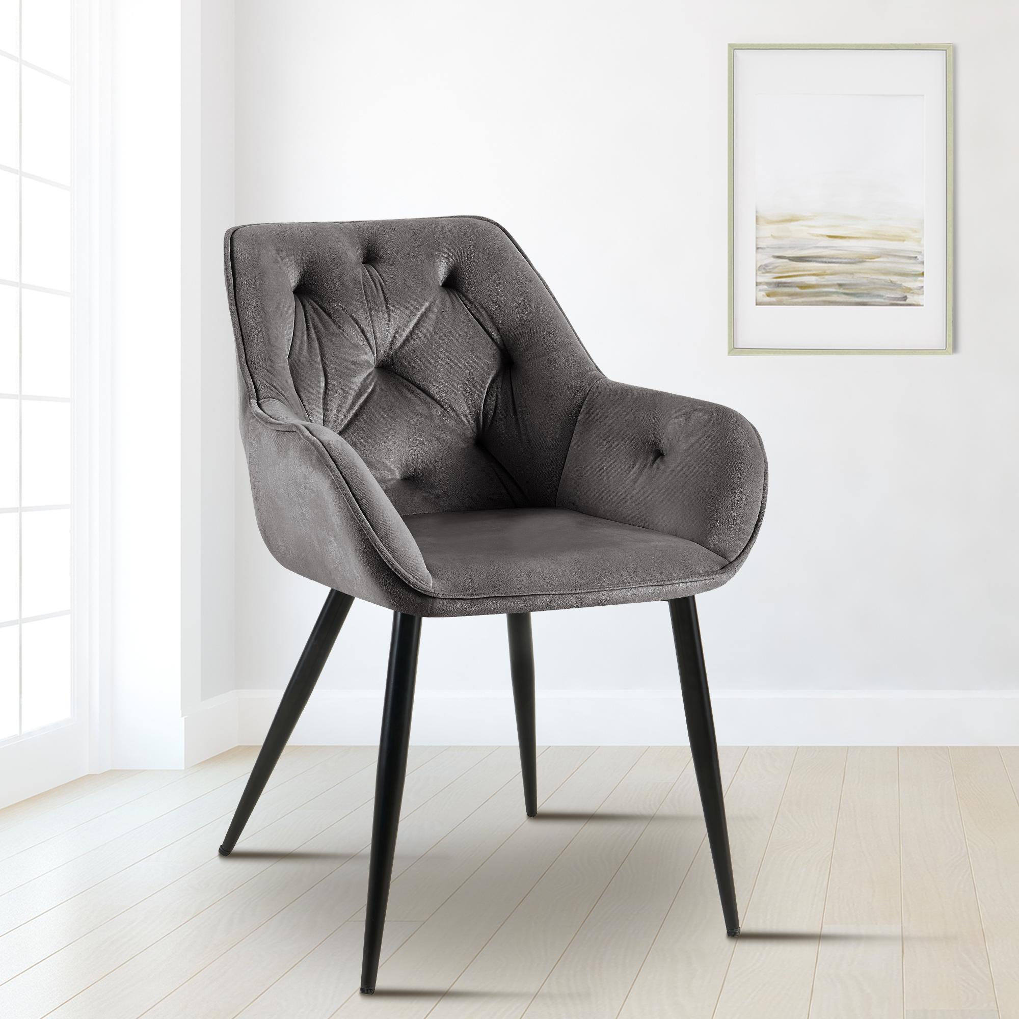 Chaise de salle à manger Cassis revêtement en velours