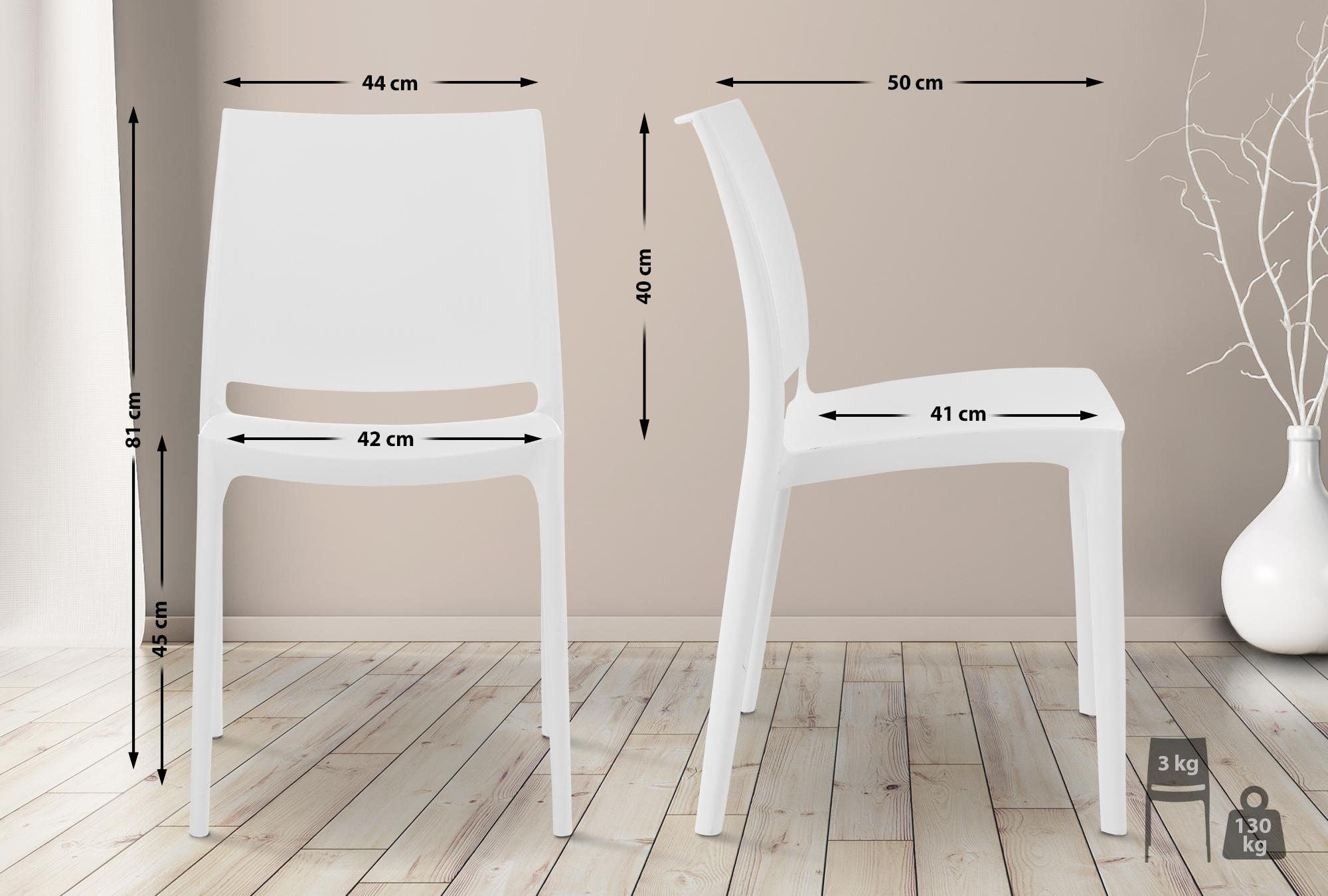 Lot de 2 chaises de jardin empilables Maya en plastique