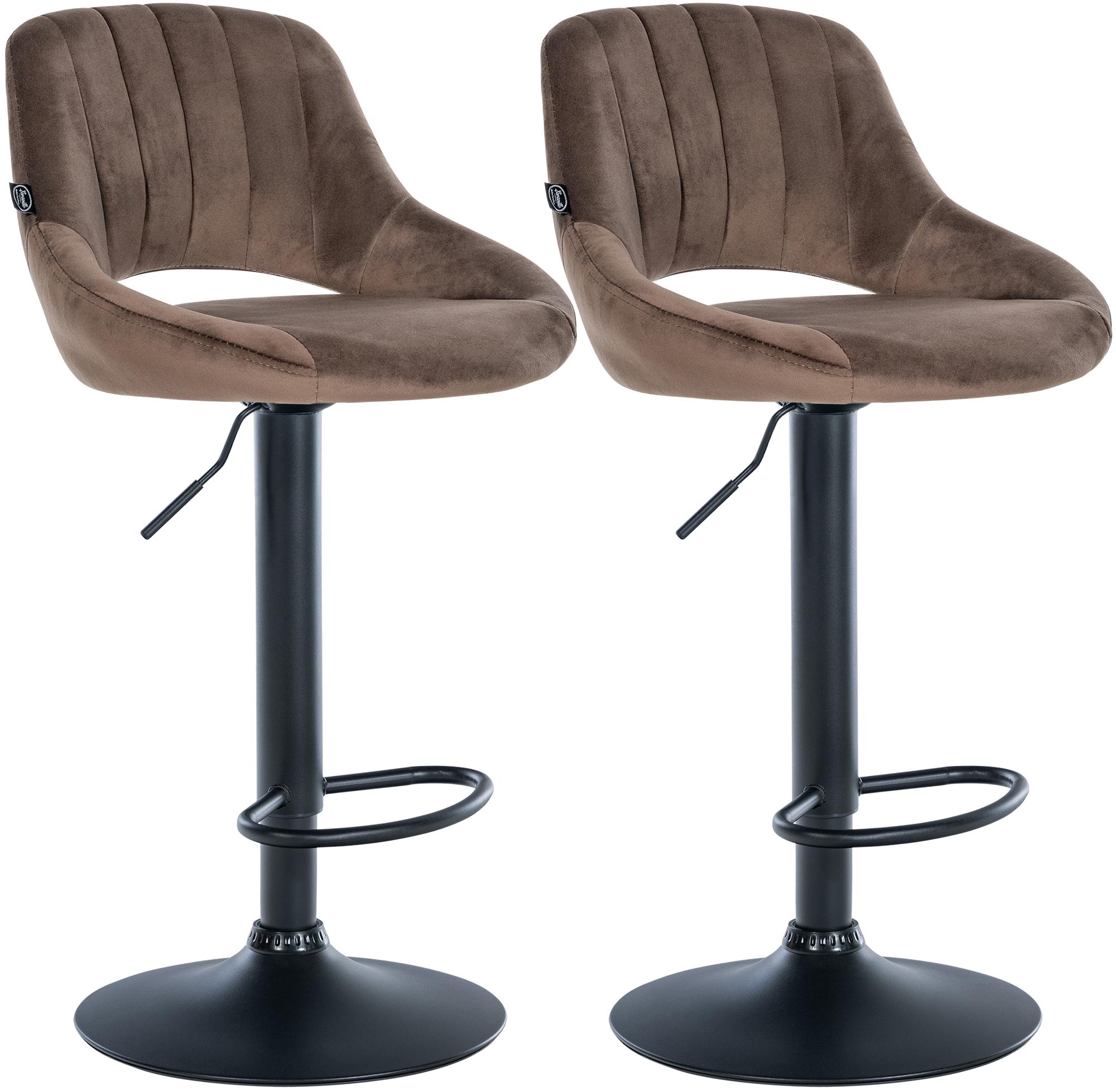 Lot de 2 tabourets de bar Milet en velours