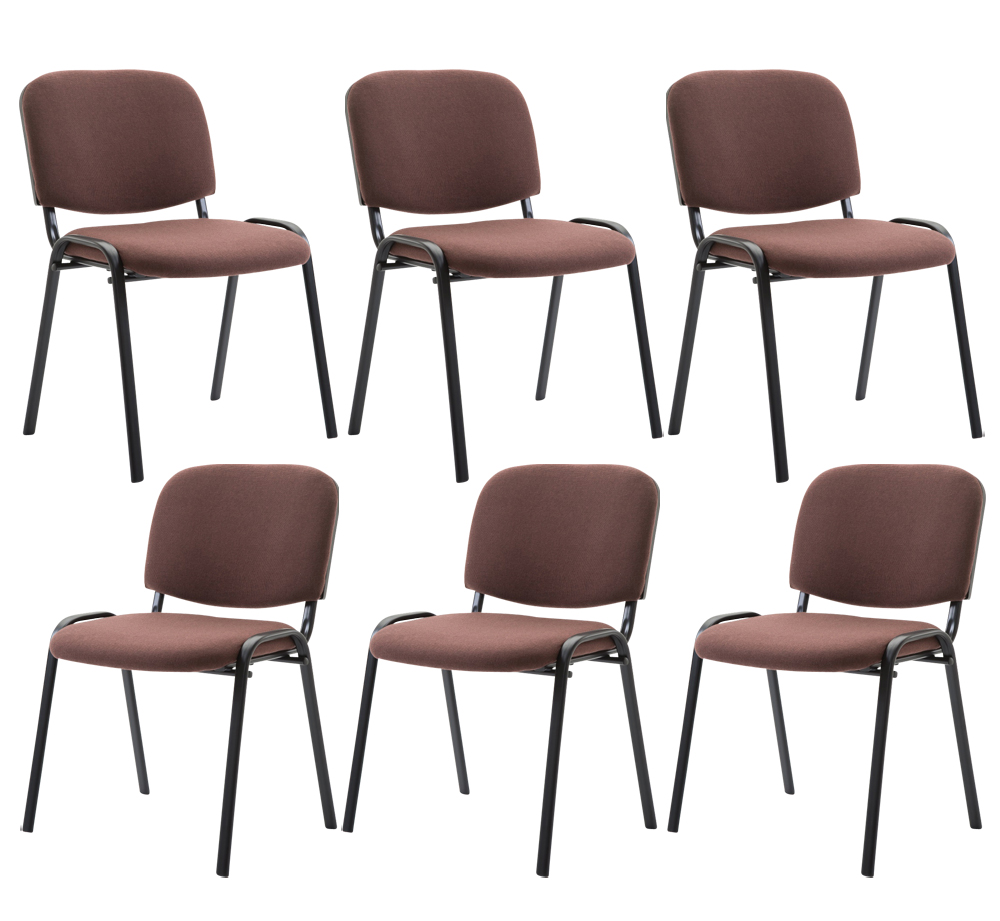Lot de 6 chaises visiteur empilables Ken en tissu
