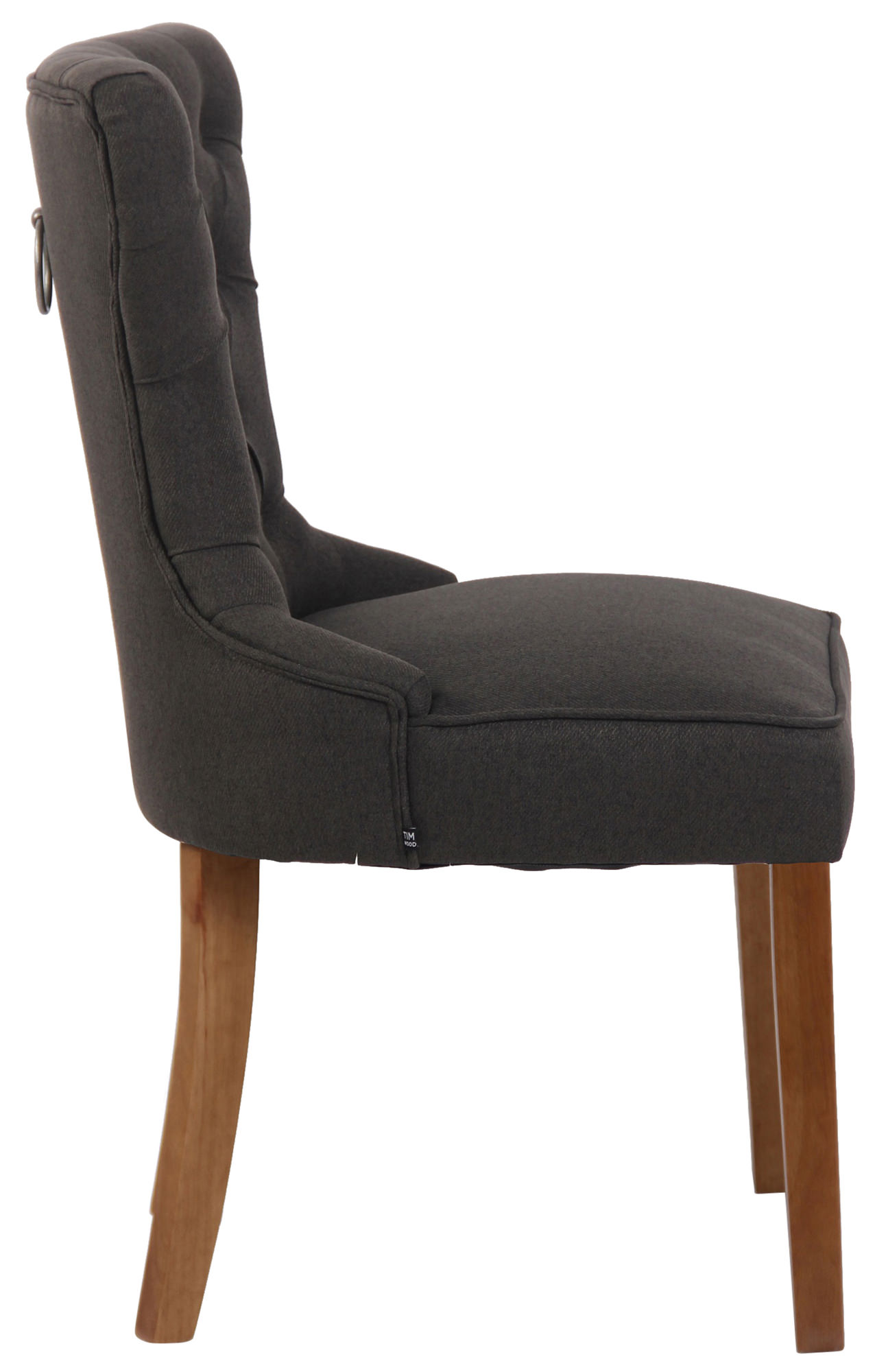 Chaise de salle à manger Franca en tissu avec pieds en bois de caoutchouc