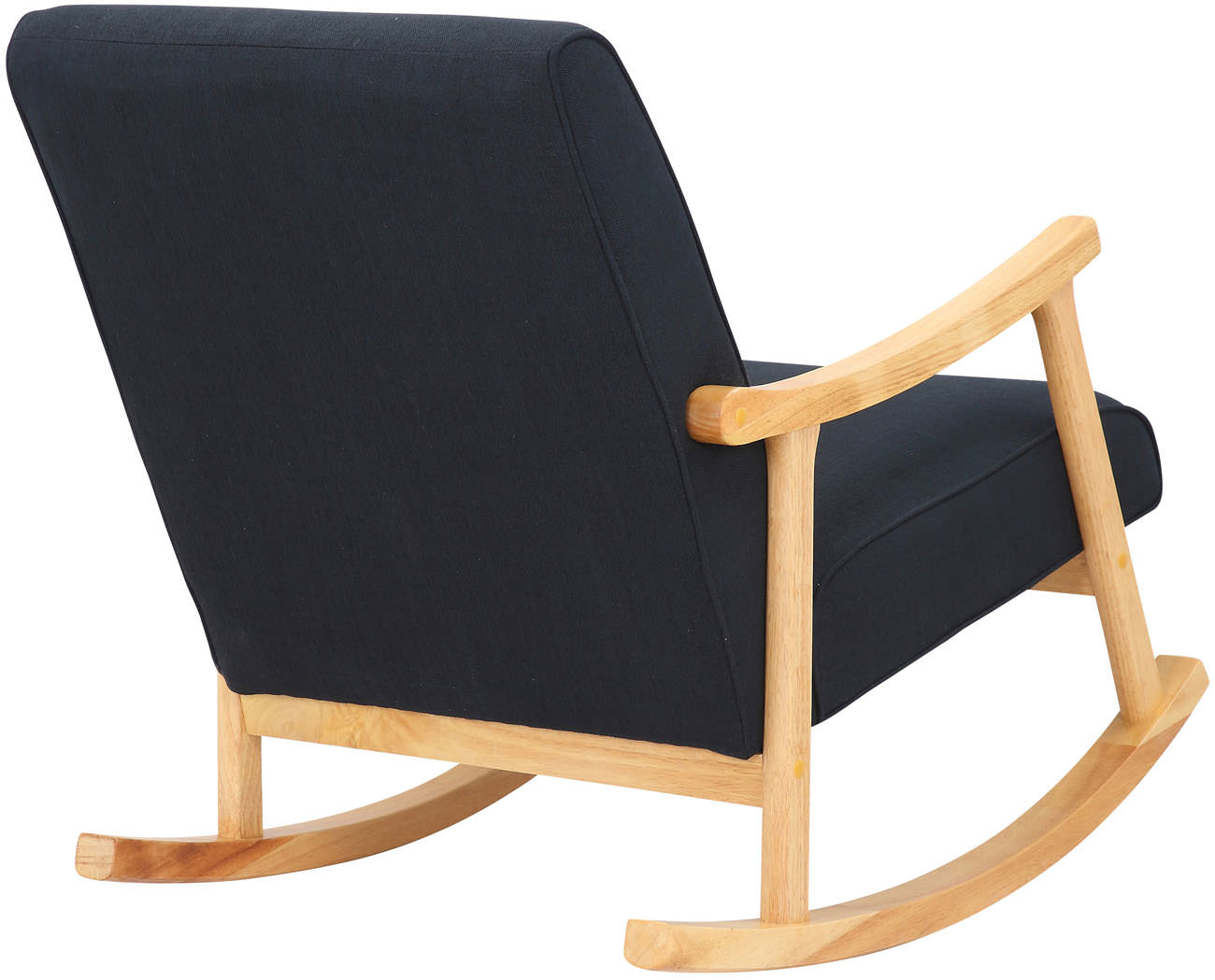 Chaise a bascule Morelia en tissu avec pieds nature